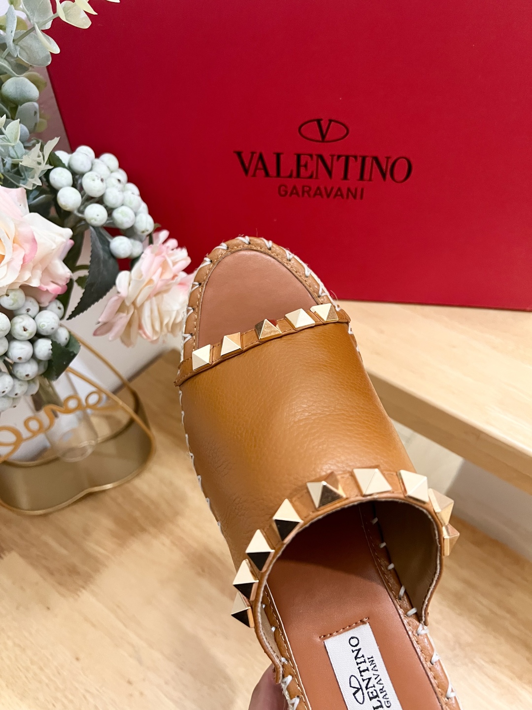 Valentino Garavani Leather Espadrille Wedge Sandals with Rockstud Detail 9 cmp i1741160145786 860 0 7