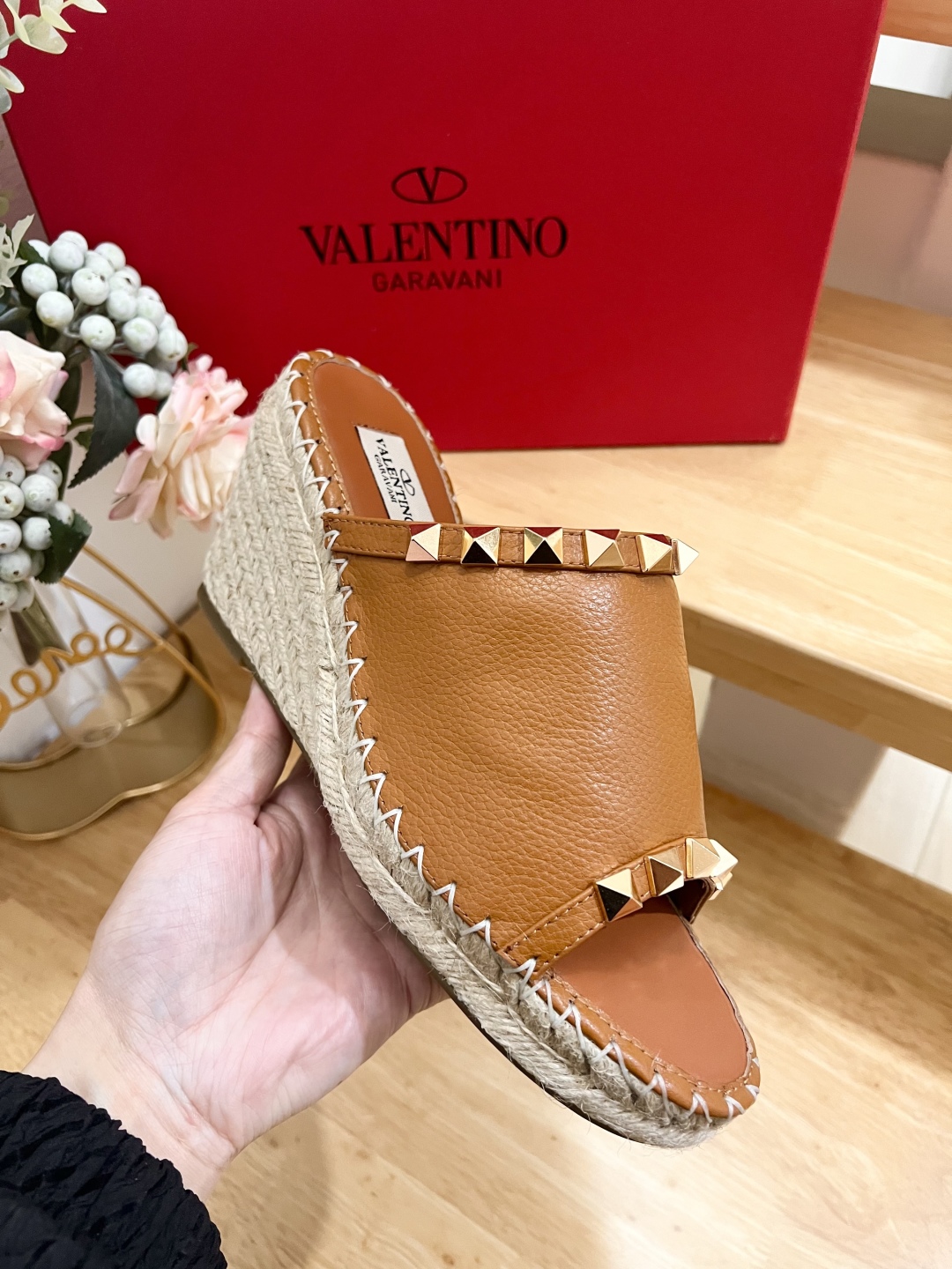 Valentino Garavani Leather Espadrille Wedge Sandals with Rockstud Detail 2 cmp i1741160145795 5509 0 1