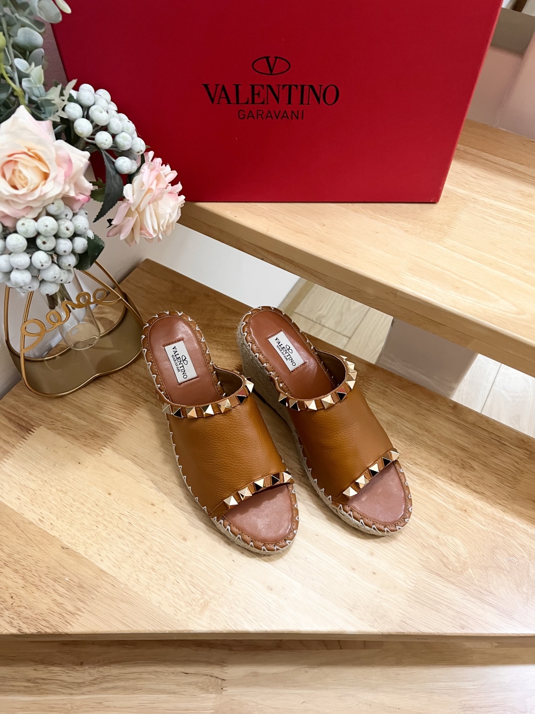 Valentino Garavani Leather Espadrille Wedge Sandals with Rockstud Detail 7 cmp i1741160149001 820 0 4
