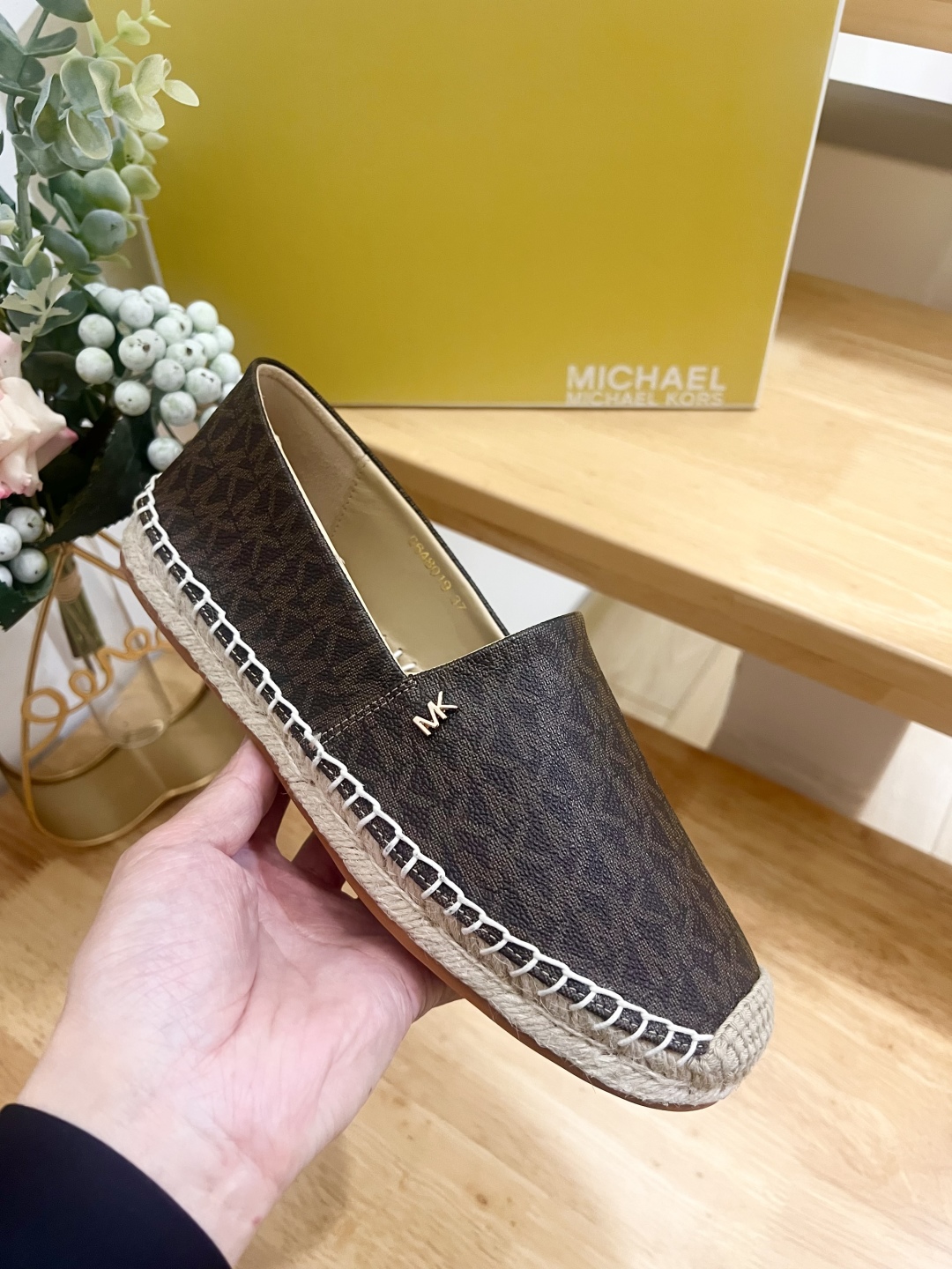 Michael Kors Kendrick Logo Espadrille Flat Loafers - Deep Brown 1 Michael Kors Kendrick Logo Espadrille Flat Loafers - Deep Brown