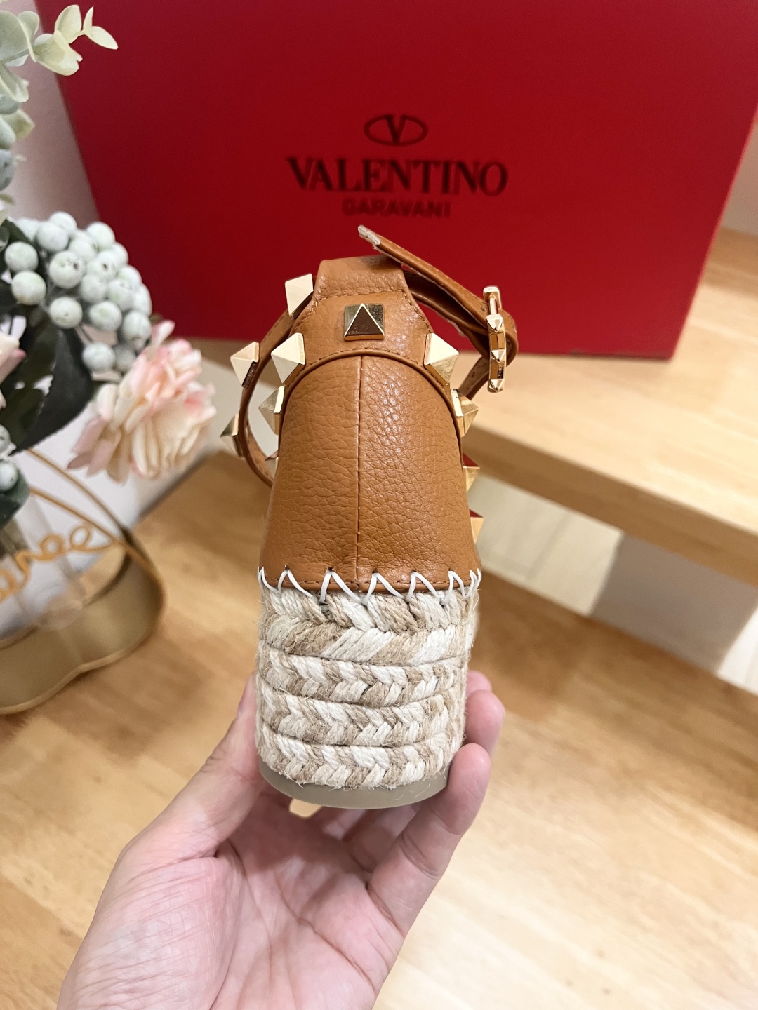 Valentino Garavani Leather Espadrille Wedge Sandals Studded Platform Shoes 10 cmp i1742018680700 9188 0 8