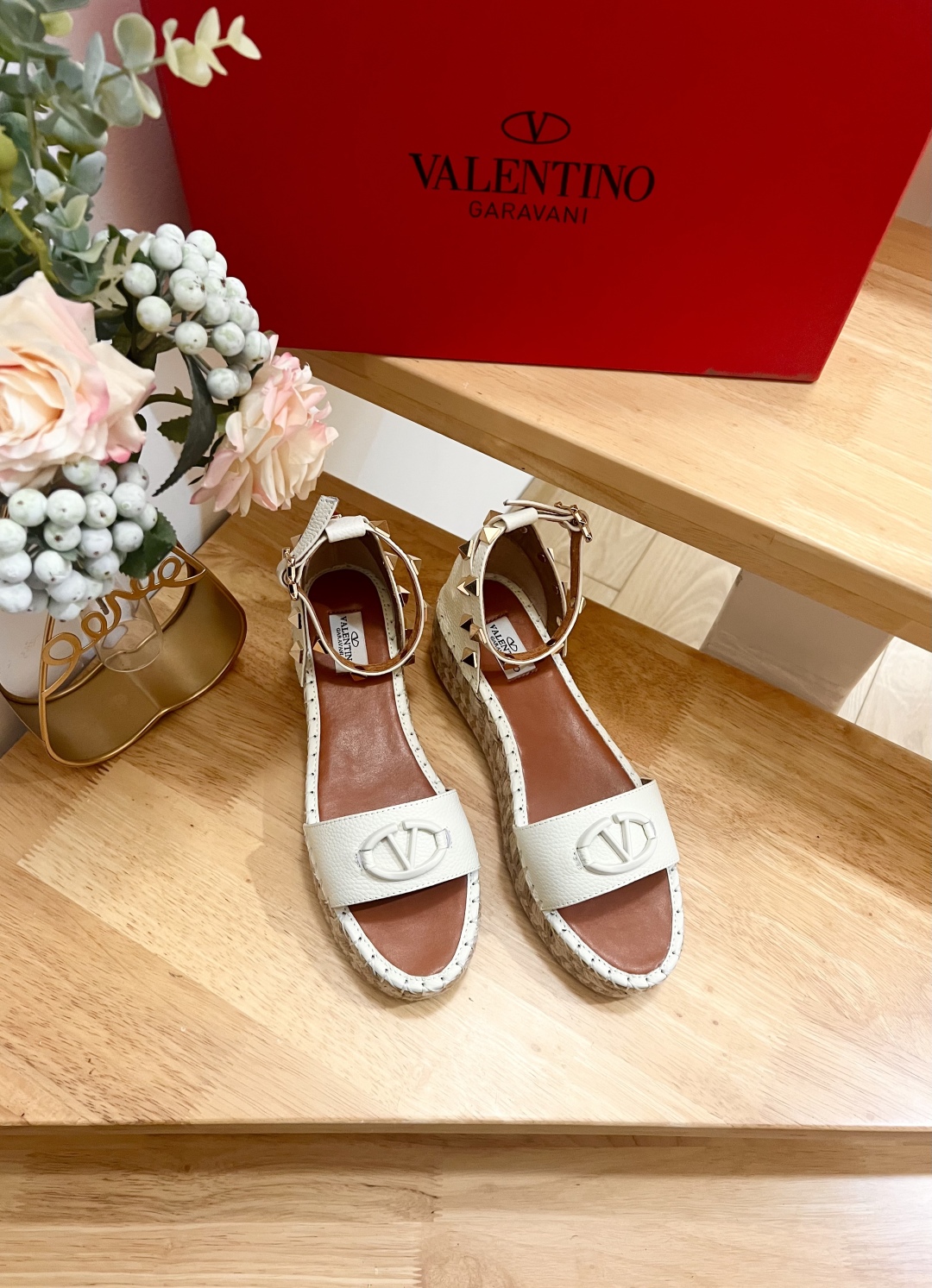 Valentino Garavani White Leather Espadrille Wedge Sandals With Studs 6 cmp i1742018785485 62 0 5
