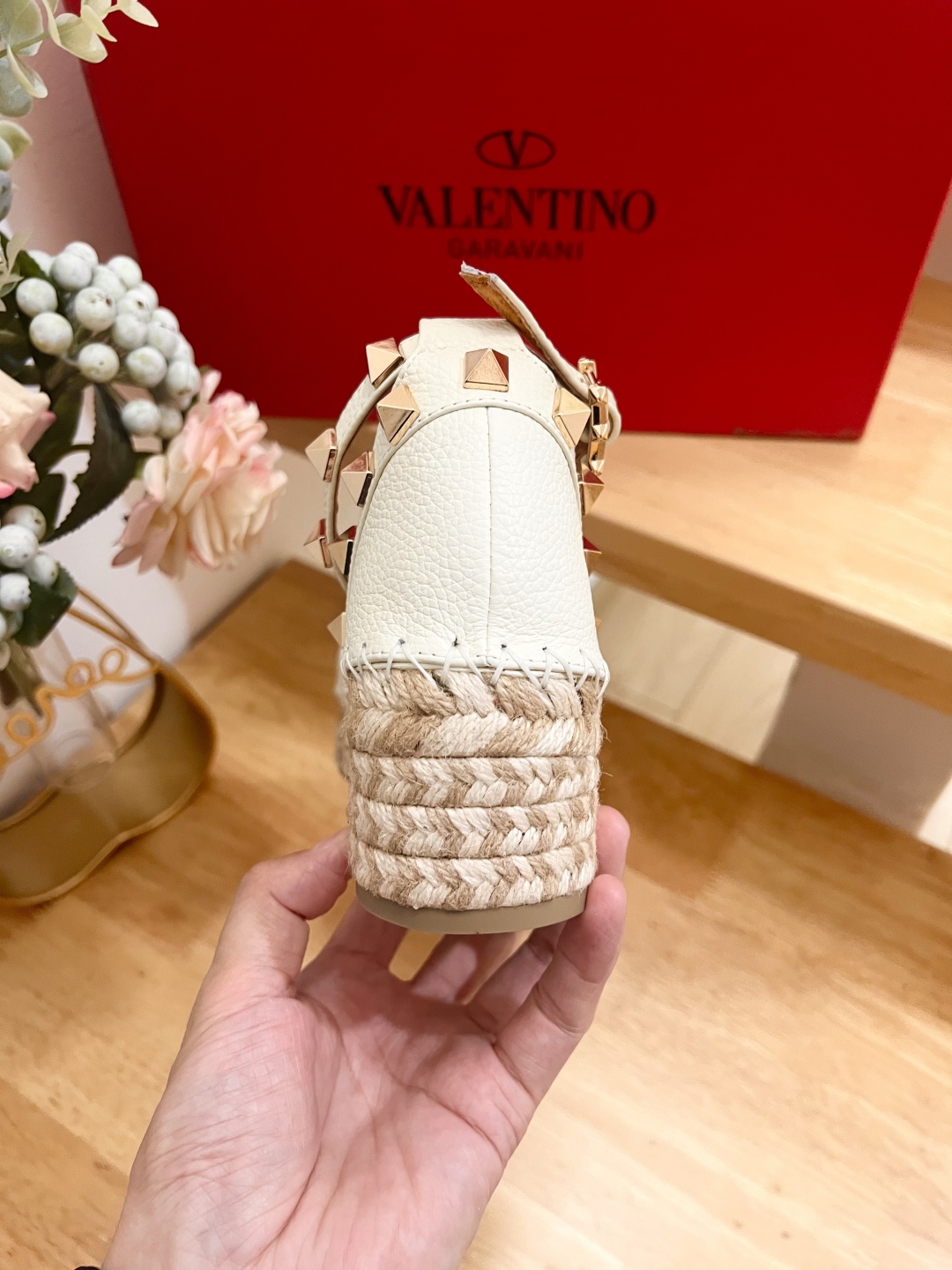 Valentino Garavani White Leather Espadrille Wedge Sandals With Studs 10 cmp i1742018794273 5015 0 8