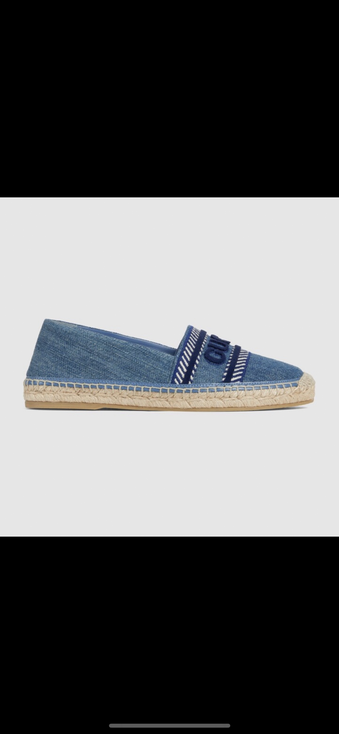 Gucci Ines Denim Espadrille Flats with Embroidered Logo Appliqué 9 cmp i1742465306522 5898 0 7