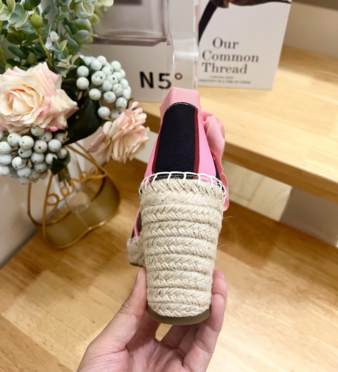 Valentino Garavani Canvas Wedge Espadrilles with VLogo - Pink/White 9 cmp i1742487880289 9935 0 7