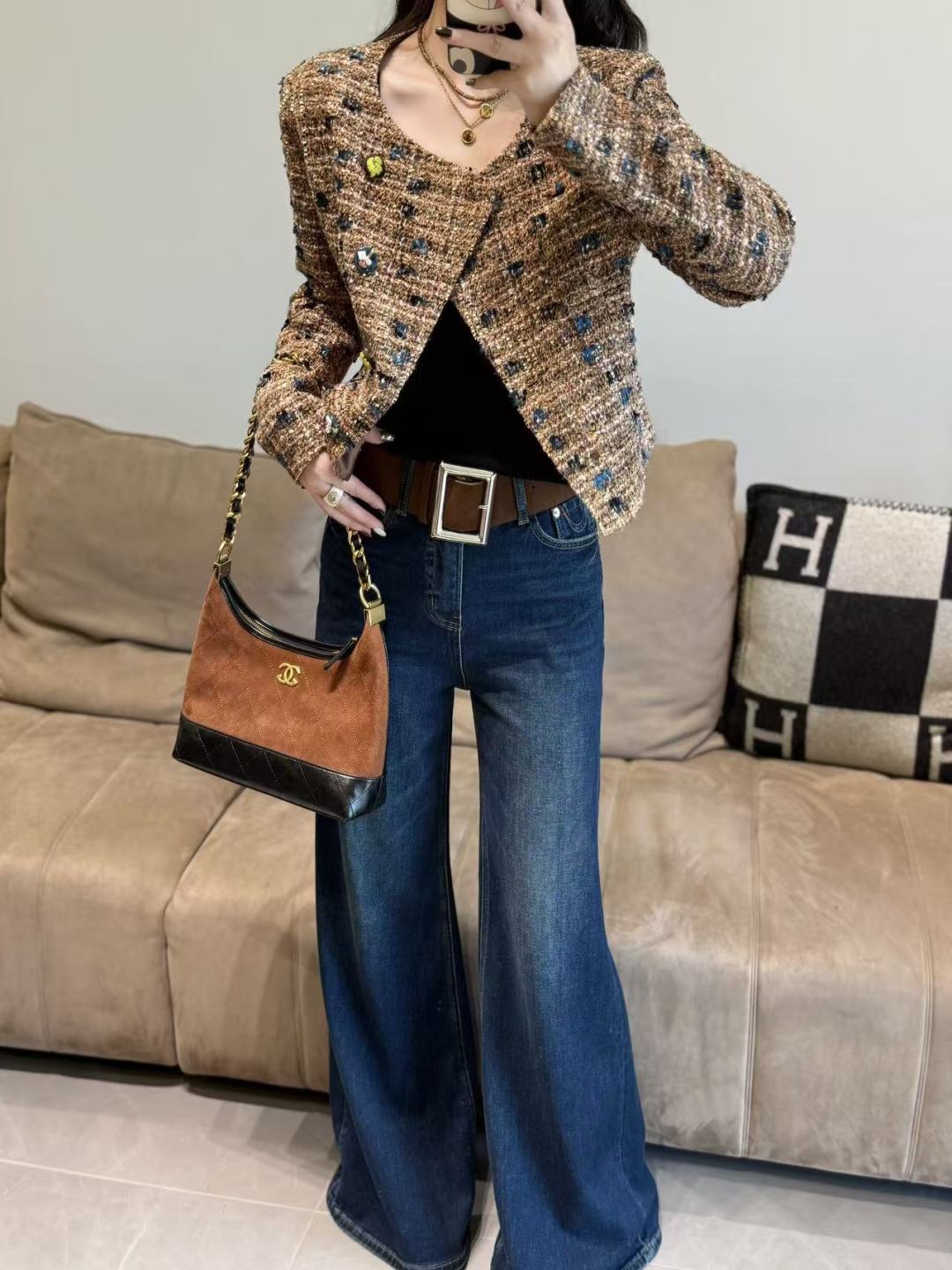 Retro Tweed Jacket Women's Wool Blend Cropped Outerwear with Button Detail 6 cmp i1758354911246 5176 0 5