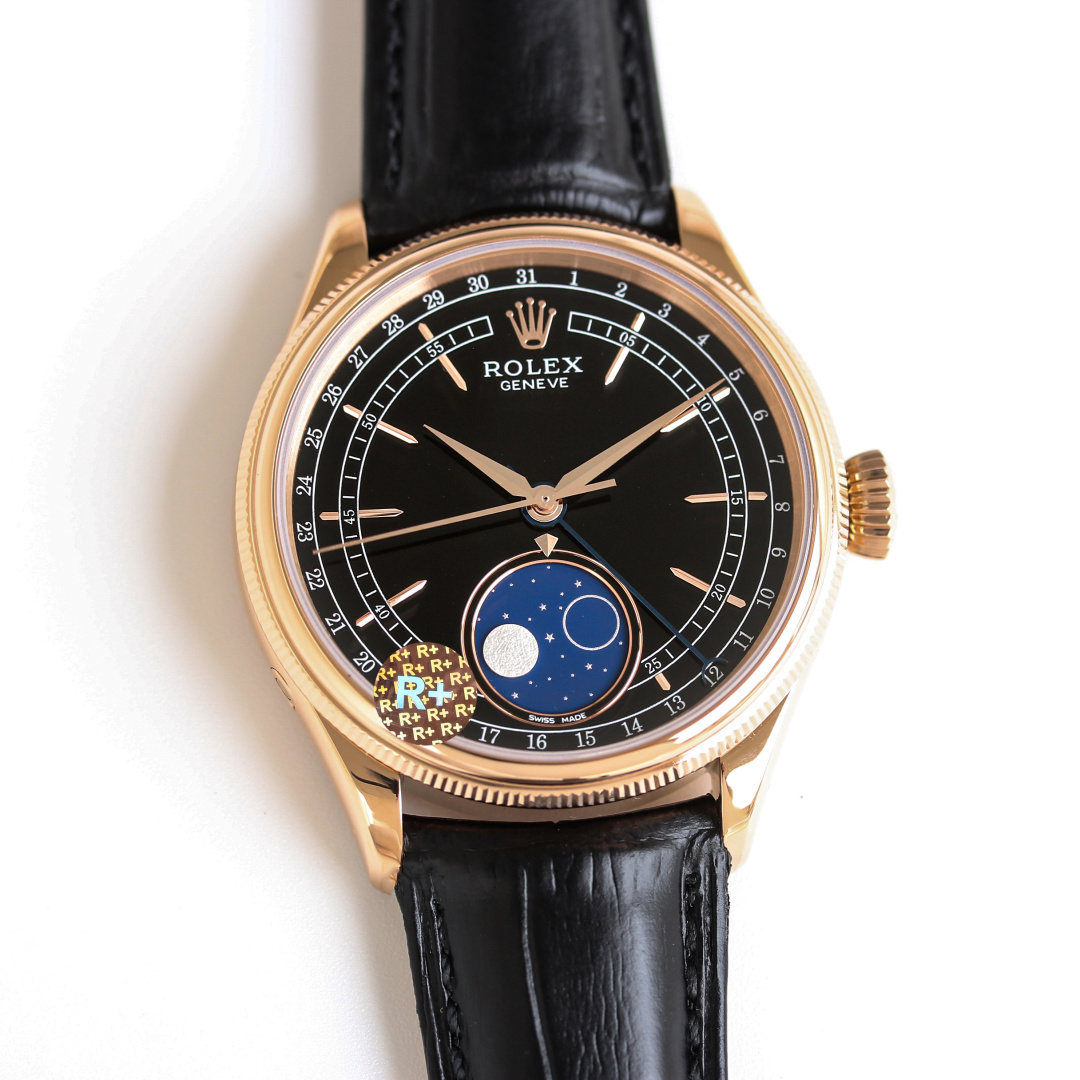 NO:150423,R  Factory Grill weight version, Rolex ROLEX Cellini-moon phase type, original size 39m/13.2m, custom red wheel Cal. movement restores all original functions and 8-point fast-adjust moon phase method (free adjustment pen) Customized version original consistent K gold steel stamp buckle, the only one on the market that truly achieves the top level from the weight, feel and details of wearing, and can be used for gold packaging later version multifunctional mechanical watch,,,rolex19860909R  Factory克配重版, 劳力士 ROLEX 切利尼—月相型, 原版尺寸39m/13.2m, 定制版红轮Cal.型机芯还原原装所有功能及8点位快调月相方式（赠配调节笔） 定制版原版一致K金钢印表扣, 市面唯一真正做到从佩戴重量手感及细节做工达到顶级水准、可后期包金版本多功能机械腕表 ,,,rolex,Watch
