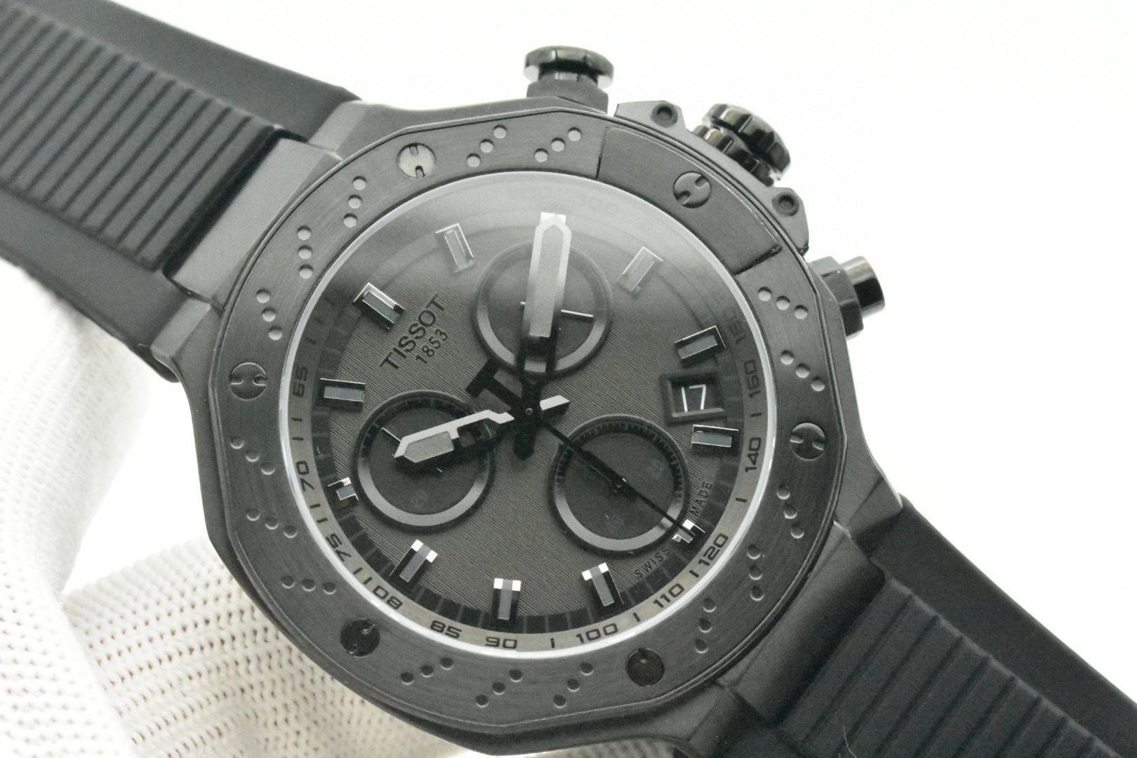 T141.417.37.061.02 Tissot Watch: Red, Black, Green, Swiss Core, Steel, Rubber, Waterproof - 图片 1