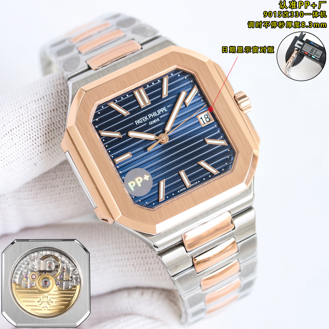 NO:389696,Produced by PP, White Shell, Gold Shell, PPFactory, is constantly adjusted, and is sure to match the balance movement, with a thickness of 8.3mm. Patek Philippe PP R69 launched a new series of CUBITUS 5821 watch Nautilus series. Highlights and features 1 movement: equipped with a custom modified Cal.26-330 SC all-in-one machine, is constantly adjusted, and is constantly adjusted, and the balance position is the same as the genuine product, and is automatically wound movement. 2 steel belt: 316L custom-grade ergonomic strap, new buckle style. 3 case: 45 mm in size, the thickness is only 8.3mm, which is the diagonal length of the case (that is, 10 points to 4 points). Because the case is approximately square, the width of the upper and lower sides will be smaller than this value, so the visual effect is not very large.  In terms of matching, 5821 is a sports-style watch, and it can be used for daily wear and casual styles. PPFactory produces: craftsmanship spirit, focus on quality, please be sure of the details. The best luxury recommendation for gifts, please be sure of the exclusive quality of PP, patek philippe19860909PP出品 白壳 金壳  PPFactory调时不停秒,认准对版摆轮机芯,厚度8.3mm.百达翡丽 PP R69 重磅推出新系列CUBITUS 5821腕表 鹦鹉螺系列 亮点特色1机芯:搭载定制改Cal.26-330 SC一体机,调时不停秒,调时不停秒,摆轮位置均与正品一致,自动上链机芯.2钢带:316L定制级人体工程学表带,新扣款式.3表壳:尺寸45毫米厚度仅8.3mm,为表壳对角线长度(即10点位至4点位),因为表壳近似于方形,上下边的宽度会小于这一数值,所以视觉效果并不是很大. 搭配上,5821属于运动风格腕表,日常搭配正装和休闲风格也可以. PPFactory出品:匠工精神,专注品质,请认准细节 送礼最佳奢华推荐请认准PP独家品质,,patek philippe,Watch