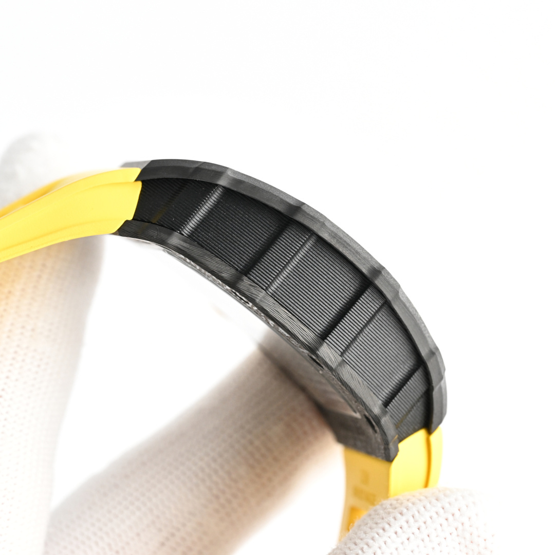 Richard Mille RM 35-02 Rafael Nadal black carbon case and bezel, skeleton dial, yellow rubber strap 44.5mm Men's Automatic