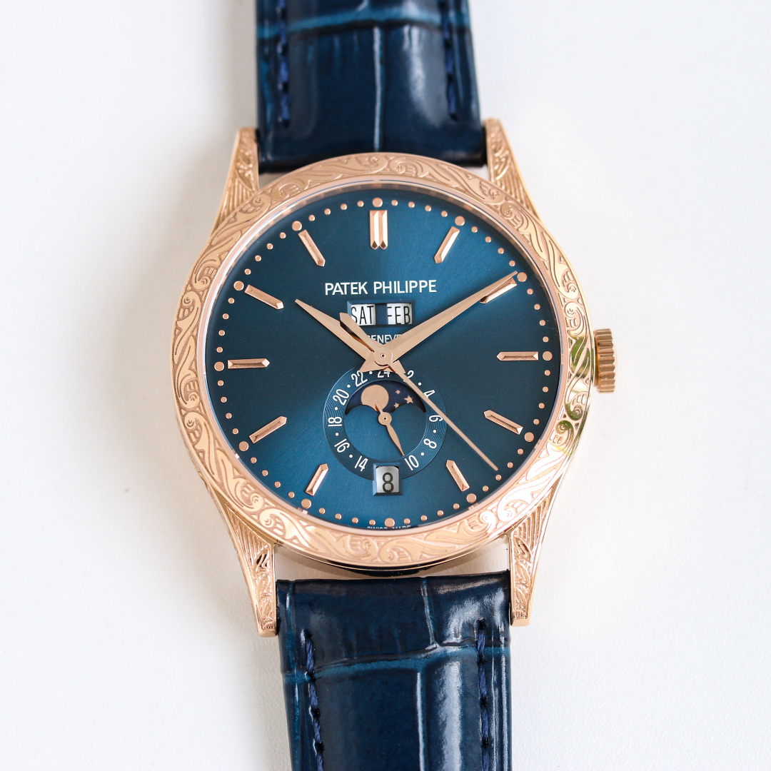 NO:388281,TW Factory Patek Philippe PP Complex Function Chronograph 5205G R68 watch produced by TW Factory!  Carving 1 After two years of continuous transformation and debugging of the movement, we have always pursued the goal of original technology!  2 diameter 38.5MM!  3 functions are the same as original, moon phase/week/month/calendar!  4 literally high-difficulty dual-color penetration, not ordinary factory process!  5. Sapphire glass mirror surface, with more transparent surface plating 6 (technical breakthrough) Improved into an integrated Cal.324S movement!  Both large and small plywood can achieve perfect chamfering effect and be processed with rhodium plated. The 7 plywood is embellished with imported Swiss gem bearings, with pure color and bright and natural. Craftsmanship masterpieces Welcome your taste!  The best luxury recommendation for gifts, please be sure of TW exclusive quality, patek philippe19860909TW 出品  TW Factory 百达翡丽 PP 复杂功能计时5205G R68 腕表！雕花 1历经两年不断对机芯进行改造与调试,一贯追求以原装工艺为目标！ 2直径38.5MM！ 3功能同原装一致,月相/星期/月份/日历！ 4字面为高难度双色渗透,非普通厂工艺！ 5蓝宝石玻璃镜面,表面镀多一层通透 6（技术突破)采用海鸥机芯改进为一体Cal.324S机芯！ 大小夹板均能做到完美倒角效果,并做镀铑加工. 7夹板采用瑞士进口宝石轴承点缀,色泽纯良,鲜艳自然. 匠心力作 欢迎您的品鉴！送礼最佳奢华推荐请认准TW独家品质,,patek philippe,Watch