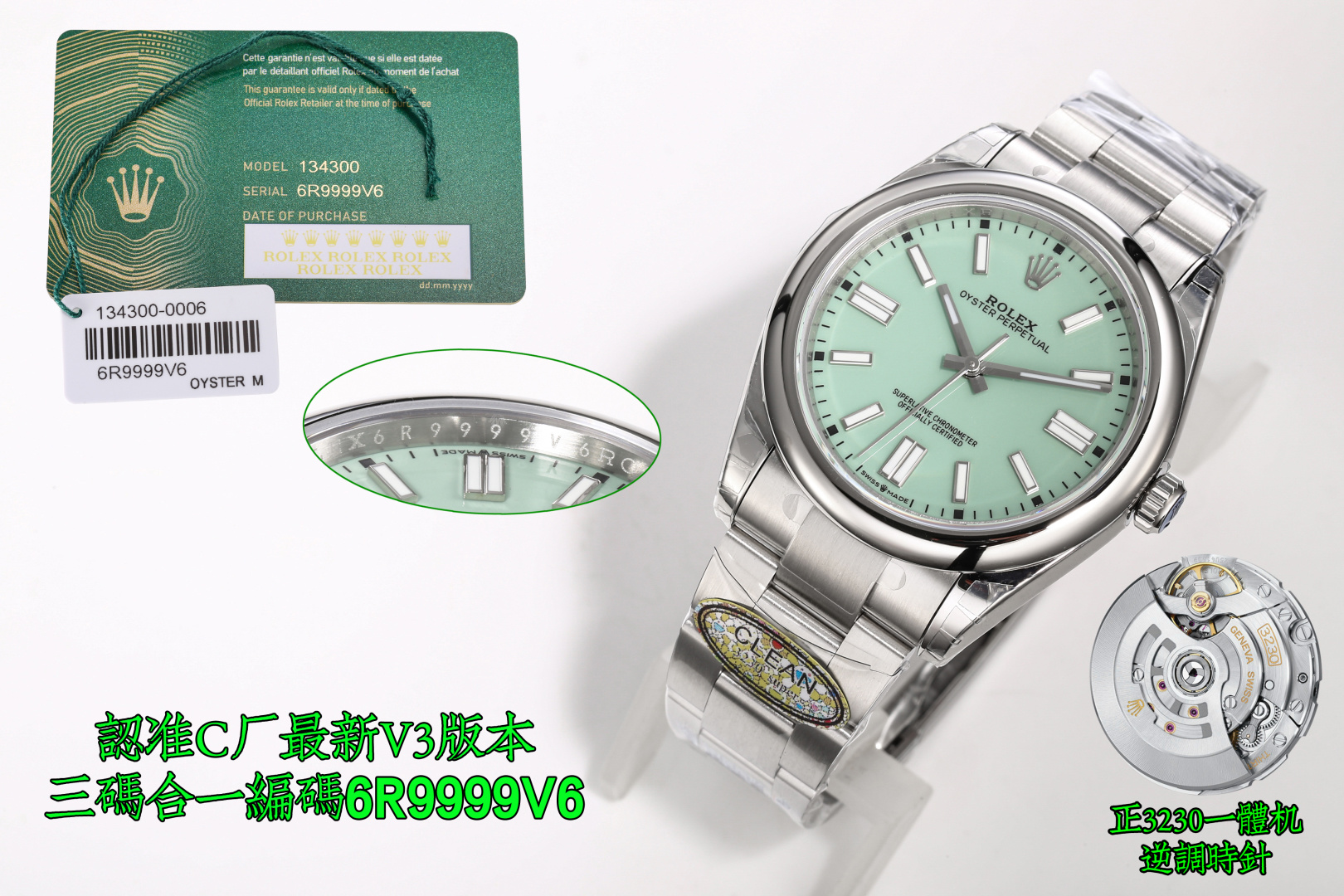 NO:336652,Clean Factory/C Factory Rolex ROLEX Oyster Perpetual 126000 The latest three-color literal arrival Yellow Blue Purple movement shipped Accurate watch Code 6R9999V6 comes with NFC induction card, three-code combined diameter 36mm-41mm watch, button code 5ZS, oblique edge tiles and corners, full details adopt a positive integrated movement!  The first-speed movement has no calendar neutral position, the literal color and the original color have no color difference, and is grinded with a beveled Ding design. The top-level technology printing technology in the literal industry, the original uniform super three-dimensional pointer has no burrs, and nine original color dials are available!  Top-notch workmanship, excellent quality!  Deep restore, similar to Zp, up to 98! 36mm / 41mm perpetual movement with a complete 1:1 mold opening, followed by a comparison of authenticity and falsehood. All accessories are extremely similar, especially Tiffany blue, which costs nearly 200,000 yuan to disassemble one by one. Familiar watch friends know that the price of the same silver-faced authentic product is only about 50,000 yuan, but Tiffany blue was once priced to 200,000 due to the special color matching. Clean The pursuit of details is obvious to everyone. The logo on the buckle is also a major breakthrough in craftsmanship. CNC engraving, regular shape and bright light treatment on the inside. Luminous powder uses original sl  Blue luminous powder, so it is accompanied by roughness and black spots to special features. Watch friends who have played or seen it should not be too unfamiliar with it. This is already a unique attribute of Rolex. Identify the latest watch code of Factory C 6R9999V6, three-code in one, with NFC sensing card, diameter 36mm-41mm, the latest watch button code U9G, quality assurance (men and women) mechanical watch, tiffany, rolex19860909clean厂/c厂 劳力士 ROLEX 蚝式恒动126000 最新款三色字面到货 黄色 蓝色 紫色机芯出货 认准腕表 编码6R9999V6附带NFC感应卡,三码合一直径36mm-41mm腕表 扣码5ZS,斜边凌角边面钉,细节拉满 采用正一体机芯！一档机芯没有日历空档位,字面颜色和原装没色差,采用斜角丁设计精工打磨,字面业内顶端技术印刷技术,原装一致超立体指针无毛边,九种原装彩色表盘可选！ 顶级做工,品质超绝！ 深度还原,与Zp相似高达98！36mm / 41mm恒动搭载机芯 完全1:1开模 随后附上真假对比 所有配件相似度极高,特别是蒂芙尼蓝色 花费近20w元一比一拆解 .熟悉的表友都知道,同款银面真品价格才5w左右,但是蒂芙尼蓝因为配色的特殊性 价格一度被炒到20w+ clean对于细节的追求大家有目共睹.表扣上的logo也是工艺的一大突破.cnc雕刻,形状规整 并且内侧伴有亮光处理. 夜光粉使用原厂sl blue夜光粉,所以伴随粗糙以及黑点到特殊性.玩过或者见过的表友应该都不会太陌生.这已经是劳力士特有的属性.认准C厂最新腕表编码6R9999V6,三码合一,附带NFC感应卡,直径36mm-41mm,最新腕表扣码U9G,品质保证(男女)机械腕表,,,tiffany,rolex,Watch