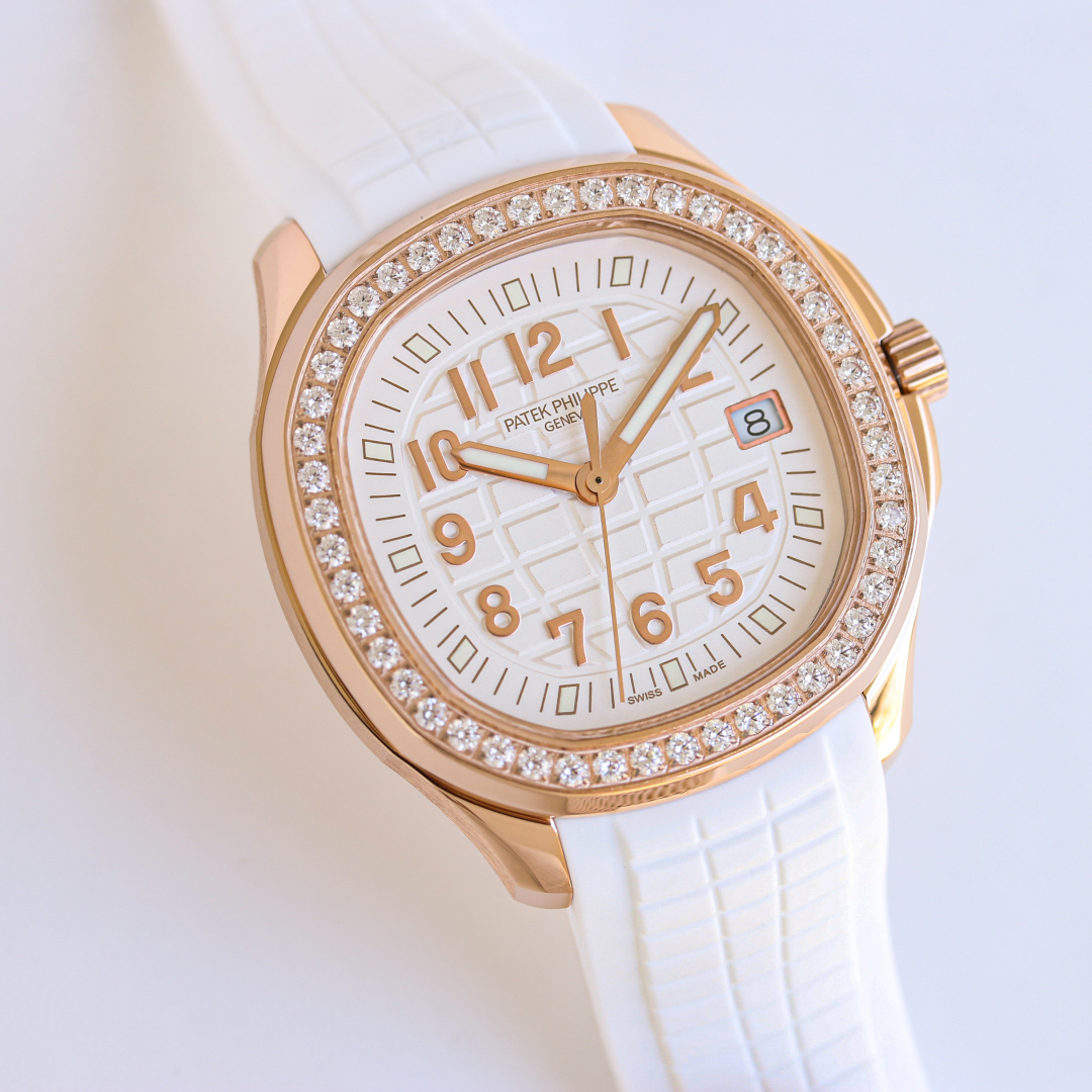 SJ Products P2070: Italian Luxury Watch Aquanaut Luce with Diamond Frame