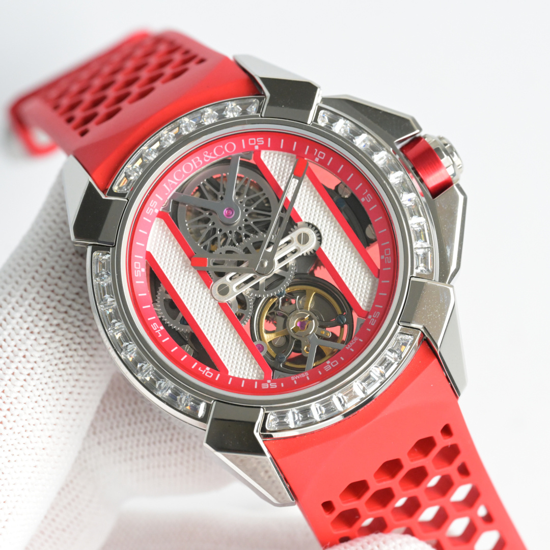 NO:384243,Products from Taiwan Drill Shell Taiwan Factory 2026 Jacob & Co Jacob Epic X hollow series RD4 exclusively launched to create the strongest 1:1 perfect replica, parameters synchronized with the genuine product, size: 44mm 12.45mm uses a 316L stainless steel case, each angle is carefully polished, matched with a fully automatic mechanical movement, durable mineral glass mirror, imported fluoroelastic strap, 316L stainless steel pin buckle. Jacob EpicX series hollow pointer and escapement system are arranged in a vertical row, presenting an extraordinary vertical 'X' case design. The hollow dial adopts complex multi-layer engraving technology, highlighting the three-dimensional sense and unique bold and eye-catching, with a variety of color choices. It is suitable for office casual dinners and even elegant parties to give gifts on multiple occasions. The best luxury recommendations are for Taiwan's exclusive quality,,jacob &  co,jacob & co19860909台湾 出品 钻壳 台湾 Factory 2026款Jacob & Co 杰克宝 捷克豹 Epic X镂空系列RD4 独家首发打造最强1:1完美复刻,参数与正品同步,尺寸:44mm 12.45mm采用316L精钢表壳,每一个角度都是精心打磨而成,搭配全自动机械机芯,采用耐用矿物质玻璃镜面,进口氟橡胶表带,316L精钢针扣.杰克宝EpicX系列镂空指针和擒纵系统排成竖排,呈现非凡的垂直“X”表壳设计,镂空的表盘采用复杂多层的雕刻工艺,凸显立体感与众不同大胆醒目,多种颜色选择,适用办公室休闲晚宴甚至是优雅派对的多种场合送礼最佳奢华推荐请认准台湾独家品质,,jacob & co,jacob & co,Watch