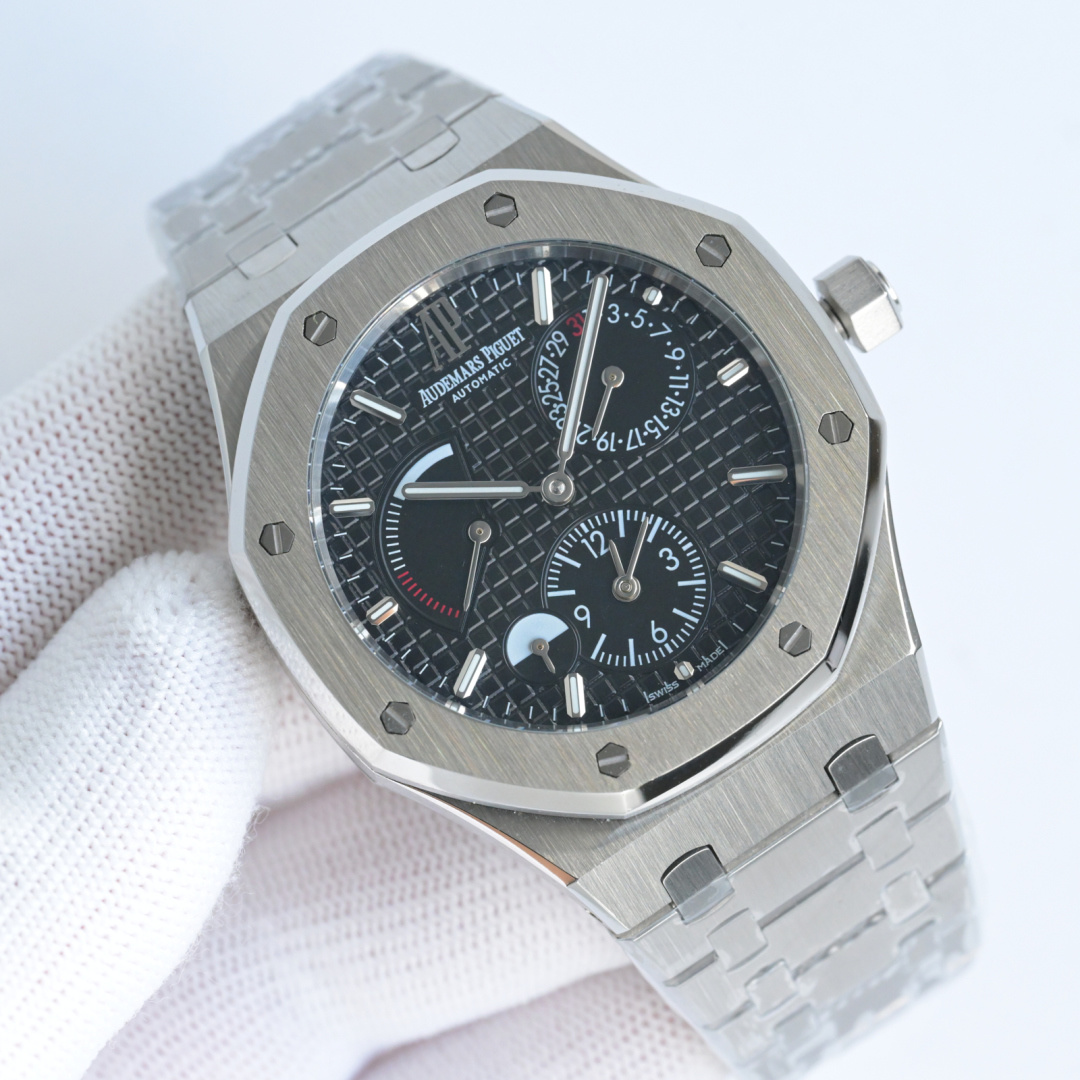 NO:384257,Taiwan Produced by White Shell Gold Shell Taiwan Factory New Product AP Audemars Piguet AUDEMARS PIGUETA Royal Oak Series X43 Popular foreign toys finally have a replica and detoxification. Double time Associated Press Audemars Piguet Royal Oak uses imported double-domain fully automatic mechanical movement, 316L stainless steel case, size 41mmx 13.5mm scratch-resistant sapphire crystal mirror, super luminous pointer Original folding buckle Logo is distinctive. Please recognize Taiwan's exclusive quality for gifts, audemars19860909台湾 出品 白壳 金壳  台湾 Factory 新品 AP 爱彼 AUDEMARS PIGUETA 皇家橡树系列X43 国外人气玩物终于有复刻解毒来了 双重时间 美联社 爱彼 皇家橡树 采用进口双地时全自动机械机芯,316L精钢表壳,尺寸 41mmx 13.5mm 防刮蓝宝石水晶镜面,超强夜光指针 原装折叠扣 Logo鲜明 送礼最佳奢华推荐请认准台湾独家品质,,audemars,Watch