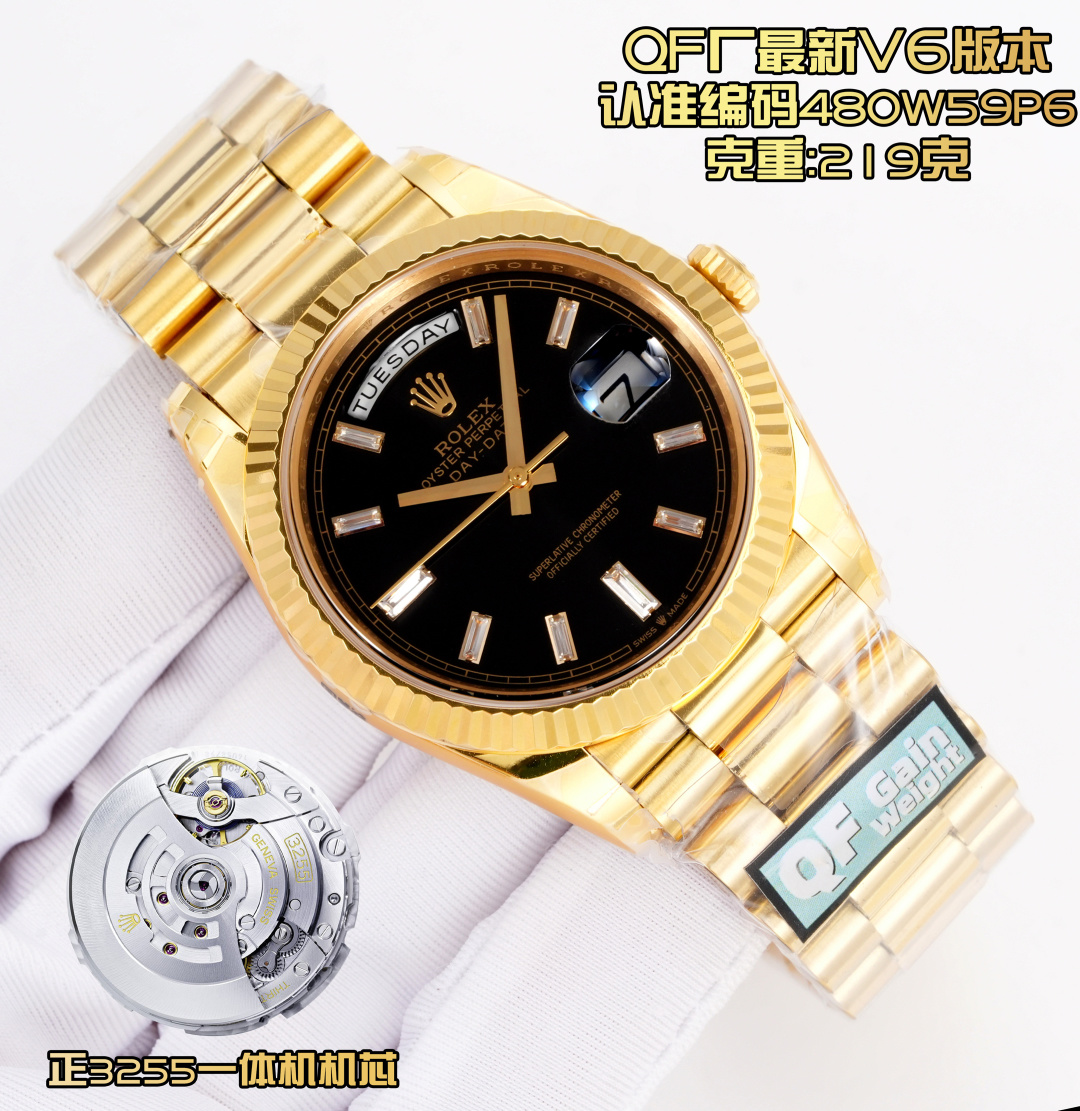 NO:337205,QF new product ROLEX Rolex DD Black Rock Candy, super heavy version, three-code in one, with NFC sensor card, customized version!  Watch code 480W59, watch button code, 3ZR, upgraded strap strip steel stamp, deep concave AU logo, exquisite details!  New ergonomic counterweight!  The Oyster alloy material is not only a single weighted 