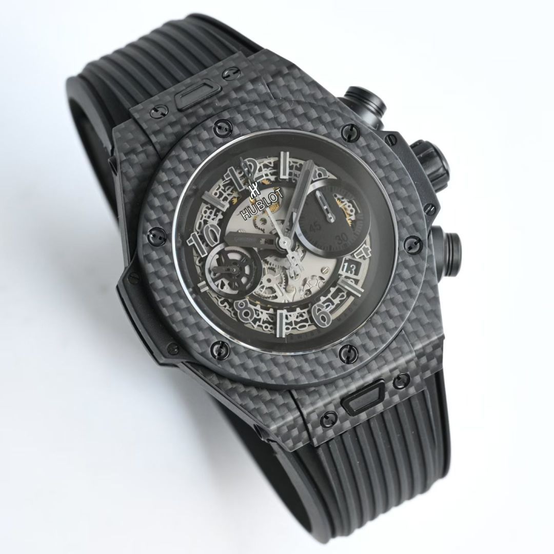 NO:725363,HB Hublot HUBLOT high-end products are coming. Ingenious work, Hublot boutique is born. Hublot BIG BANG series 411.NM..RX watch equipped with manual movement mechanical modification HUB1242Unico. Table diameter 45.5mm. Carbon fiber. Vibration frequency 28800. Power 72 hours. Imported rubber strap. HB ingenious work. Multifunctional mechanical watch.19860909HB 恒宝 HUBLOT高端狠货来袭 匠心之作 恒宝精品横空出世 宇舶BIG BANG系列411.NM..RX腕表 搭载手动机芯机械改装HUB1242Unico 表径45.5mm 碳纤维 振频28800 动力72小时 进口橡胶表带 HB匠心之作多功能机械腕表,,,Watch