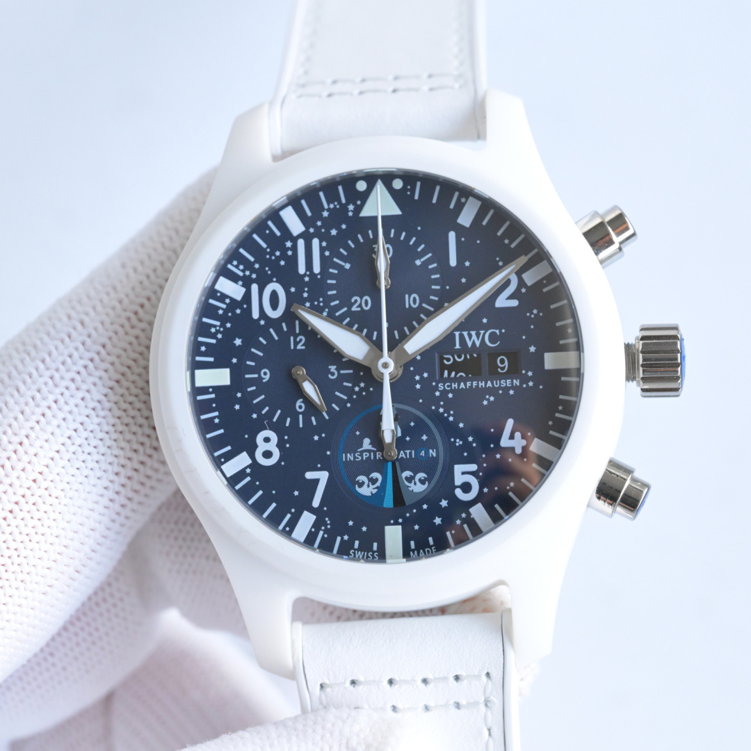 IWC Pilot's Watch Chronograph 41 TOP GUN Lake Tahoe x Mojave Desert white ceramic case, black dial, white rubber strap 41mm Men's Automatic