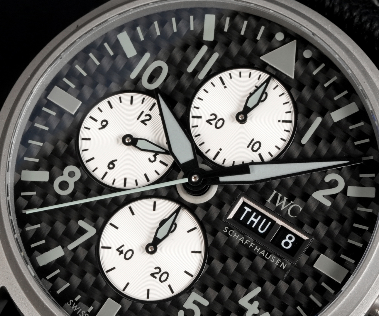 IWC Pilot's Watch Chronograph Top Gun Edition "AMG" black dial, silver case, black leather strap 44mm Men's Automatic