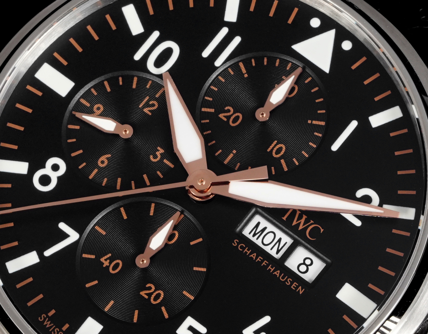 IWC Pilot's Watch Chronograph APXGP silver case, black dial, black strap 43mm Men's Automatic