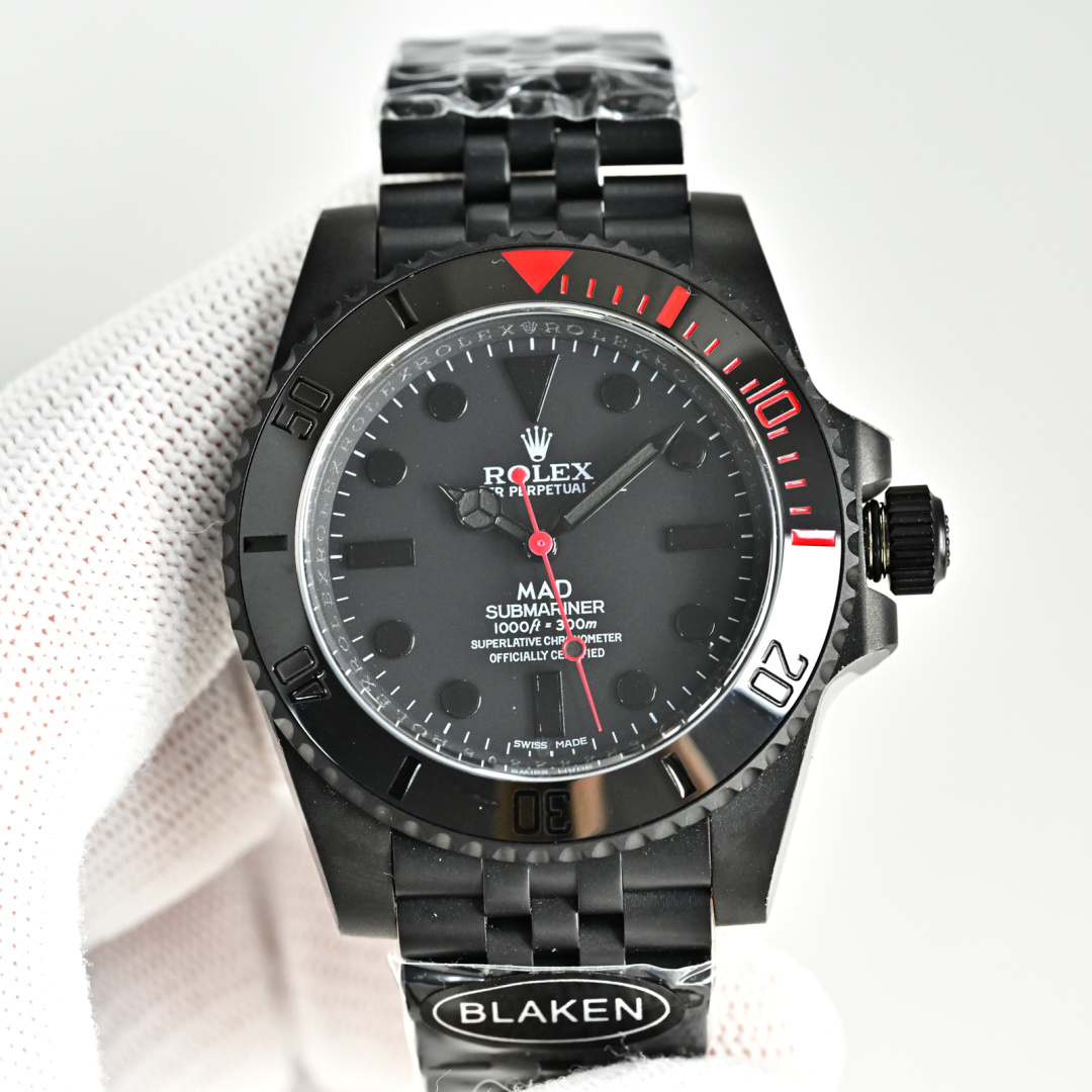 NO:602009,Naked watch with box, new color matching upgrade: BK Rolex Submariner series B33 BLAKEN × Rolex modified Submariner with new color that will go crazy!  BLAKEN's top modified buff DLC black watch body + dark night gravel dial, original texture + full of coolness, new colors, red/orange/blue/purple/matte black + limited edition pink, each one is eye-catching on the wrist. The classic movement mm adapts to the wrist shape, and its practicality is also perfect. In this wave of color matching, which one is your one pick?  #BLAKEN MODIFICATION WATCH #Rolex Submariner New Color 1BLAKEN Advanced Modified Submariner Series!  Make you beautiful and cool!  2. The watch body is blackened by DLC, and the dark night black dial grit effect unique to the Blacken modification team is restored!  3 Equipped with integrated movement machinery!  Strong stability!  4Diameter 40mm, thickness 11mm!  - A sincere work, watch lovers from all walks of life are welcome to appreciate it. S1 exquisitely recommends men’s mechanical watches, rolex19860909裸表 带盒子 全新配色升级: BK 劳力士 水鬼系列 B33 BLAKEN× 劳力士 改装水鬼新色直接杀疯！ BLAKEN顶级改装buff DLC黑化表身+暗夜砂砾表盘 原厂质感+满格酷感直接拉满  新色炸场款 红/橙/蓝/紫/哑黑+限定嫩粉 每只都是腕间吸睛王  经典机芯mm适配腕型 实用度也直接拉满  这波配色里,你的one pick是哪只？ #BLAKEN改装表 #劳力士水鬼新色 1BLAKEN高级改装水鬼系列！让您美美的,酷酷的！ 2表身DLC黑化处理,Blacken改装团队特有的暗夜黑表盘砂砾效果还原！ 3搭载一体机芯机械！稳定性强！ 4直径40毫米,厚度11毫米！ - 诚意之作 欢迎各路表友品鉴 S1精致推荐男士机械腕表,,rolex,Watch