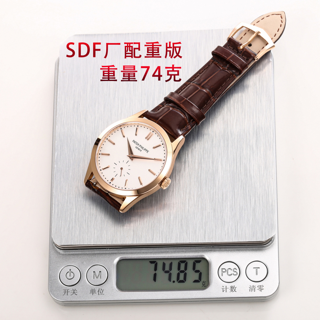 NO:617831,Produced by SDF SDF Factory 74g counterweight version Patek Philippe PP CM6 Classic Series Calatrava 6196 Series 1 continues the classic shallow style, size 38MM, thickness 9.3MM  The 2316L electroplated white gold and nano-rose gold case is embellished with a moissanite diamond at 6 o'clock on the middle case. The sides are satin-brushed with a polished bevel bezel and slender lugs. The overall line is slender and refined, showing the ultimate elegance and simplicity. 3 The dial is enamel grinding, showing a warm luster, with Obus-style hands and hour markers. 421X16 imported calf leather with the most classic counter-shaped pin buckle  530-255PS exclusively develops and improves the two-hand semi-manual winding movement. SDF Factory provides you with the real wearing experience closest to the original version, rather than just buying a watch that can only be viewed from a distance but not in detail. Luxurious and exquisite recommended men's two-hand semi-mechanical watch. The best luxury recommendation for gifts, please look for the exclusive quality of SDF, patek philippe, cowhide19860909SDF 出品  SDF Factory74克配重版 百达翡丽 PP CM6 古典系列 Calatrava 6196系列 1延续经典的浅薄风格 尺寸38MM,厚度9.3MM 2316L电镀白金及纳米玫瑰金表壳并在中壳6点位点缀一颗莫桑钻,侧面经过缎面拉丝处理搭配抛光斜面表圈及修长表耳,整体线条修长且精致,展现极致的优雅和简约 3表盘为搪瓷研磨,呈现出温润的光泽,搭配Obus风格指针和时标 421X16进口小牛皮搭配最经典的对版形针扣 530-255PS独家研发改进二针半手动上链机芯 SDF Factory为您提供最接近原版的真实佩戴感受,而非只是购买一个只能远观而不能细看的腕表 奢华精致推荐男士两针半机械腕表 送礼最佳奢华推荐请认准SDF独家品质,,patek philippe,cowhide,Watch
