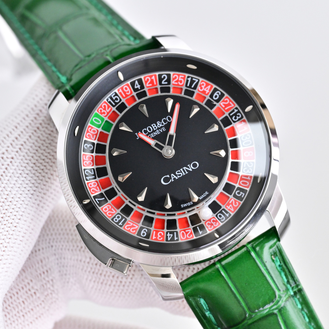 NO:641179,TW produced white shell black gold shell TW Factory plays the game of time——Jacob & Co. PB1 Czech Leopard  Gambling watch, the movement imported from Switzerland accurately keeps time, the 44mm dial is embedded with a movable gambling wheel device, and you can start luxury interaction with one touch. The contrasting red and black dial replicates the classic roulette aesthetics, and the balls move with the rhythm of the wrist to hide the mystery, making the wrist a mobile casino and igniting social topics. The texture of 316 stainless steel collides with the street trend, and business and leisure become the focus~ It freezes every highlight moment when the chance of winning is in hand. Luxurious and exquisite, recommended men's multi-function quartz watch  For the best luxury gift recommendations, please look for TW’s exclusive quality, jacob & co19860909TW 出品 白壳 黑 金壳  TW Factory 玩转时间博弈——Jacob & Co. PB1 捷克豹 赌盘腕表,瑞士进口机芯精准走时,44mm表盘内嵌可动赌盘装置,一按即启奢趣互动,红黑撞色表盘复刻经典轮盘美学,滚珠随手腕律动暗藏玄机,让腕间成为移动的娱乐场,点燃社交话题.316精钢质感碰撞街头潮流,商务休闲皆成焦点～ 定格每一次胜算在握的高光时刻.奢华精致推荐男士多功能石英腕表 送礼最佳奢华推荐请认准TW独家品质,,jacob & co,Watch