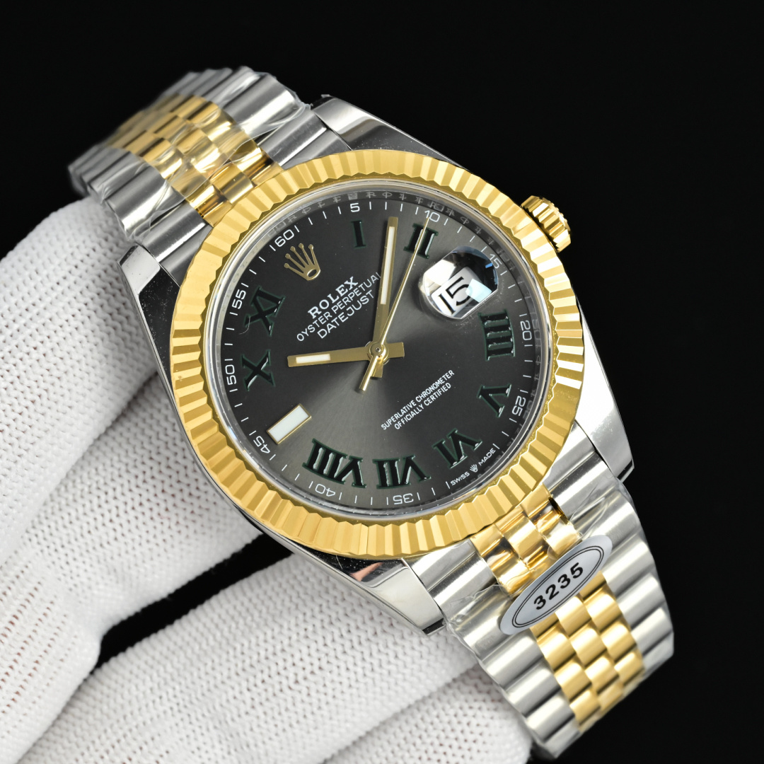 NO:662842,Gold + E W Rolex ROLEX Datejust 41mm series ① Continuation of the market EW movement, kinetic energy storage up to 72 hours, stable and reliable quality, ② The size and thickness of the case is almost the same as the original, with a thickness of 11.7mm (non-market version), ③ Polished word nails, top-notch Swiss ice blue luminous, fine shading, color matching;  ④Glass sapphire glass with 2.5x magnifying glass effect, glass transparent mechanical watch,,rolex19860909金+  E W 劳力士 ROLEX 日志型41mm系列 ①延续市场EW机芯,动能储存高达72小时,品质稳定可靠, ②表壳尺寸厚度几乎与原装一致,厚度11.7mm（非市场版本）, ③字面打磨字钉,顶级瑞士冰蓝色夜光,底纹细腻,颜色对版; ④玻璃蓝宝石玻璃搭配2.5倍放大镜效果,玻璃通透机械腕表,,,rolex,Watch
