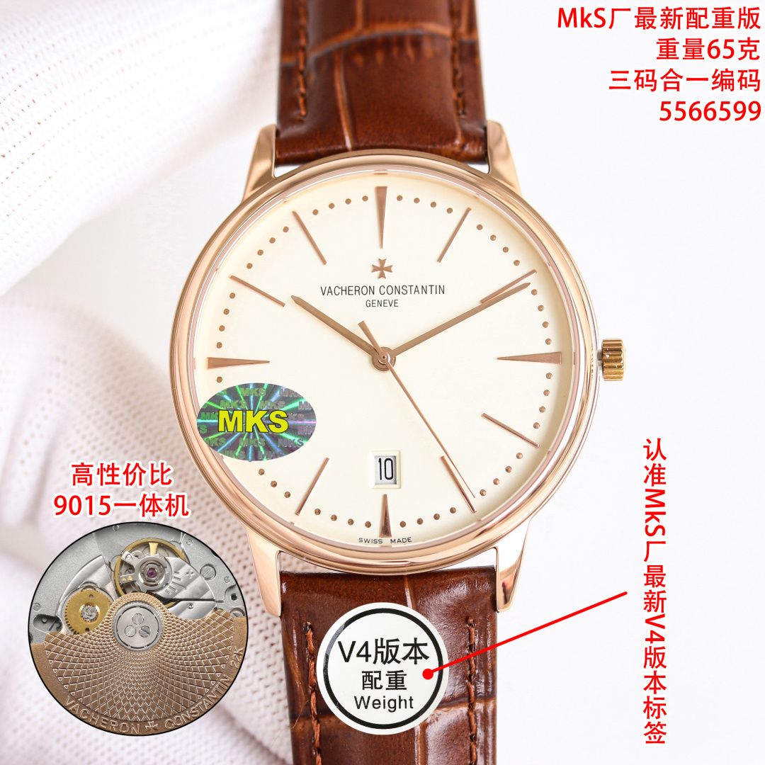 NO:715092,MKS produces all-in-one machine, machine MKS Factory, latest V4 counterweight version, new product Vacheron Constantin VC Heritage Series 85180Mk1 watch  , look for the watch code, 5566599, [Case] The size is 40mmX9mm (matching the original), the perfectly round case, with the slightly isolated lug design, making it more suitable for the wearer's wrist. Each finished shell case needs to go through MK's strict quality control to restore the unique texture of the original. [Movement] Modified from Vacheron Constantin's own 2450  The movement, from the splints to the steel wheels, are all decorated with precision by MKS watchmakers, and the precision density reaches the observatory level. The automatic rotor is plated with 18k gold, which maximizes the original exquisite craftsmanship. [Mirror] The front and rear sapphire glass mirrors are treated with anti-vertigo coating. [Strap] Double-layer Italian calfskin, with a Maltese cross pin buckle.  MKS latest V4 counterweight version, look for the latest V4 counterweight special label, quality guaranteed!  Watch code, 5566599, pursuit of perfection, extraordinary achievements~~ Please allow us to be your formal watch butler, luxury and exquisite recommended men’s mechanical watches. For the best luxury recommendations for gifts, please look for the exclusive quality of MKS factory, vacheron, cowhide, gold19860909MKS 出品 一体机,机  MKS Factory,最新V4配重版本,新品 江诗丹顿 VC 传承系列85180Mk1 腕表 ,认准腕表编码,5566599,【表壳】尺寸40mmX9mm（吻合原装）完美圆形的表壳,搭配微孤式表耳设计,使之更加贴合佩戴者的手腕.每一个成品壳套,都需经过MK严格的质量把控,方能还原正品独特的质感【机芯】改江诗丹顿自产2450机芯,从夹板到钢轮等部件均由MKS制表师精工装饰,精准密度达到天文台级别.自动摆坨更是镀有18k黄金,最大限度呈现原装精湛的工艺水平.【表镜】前后两片蓝宝石玻璃镜面,均有防眩晕镀膜处理.【表带】双层意大利小牛皮,搭配马耳他十字针扣. MKS最新V4配重版本,认准最新V4配重专用标签,品质保证！腕表编码,5566599,追求完美,成就非凡～～请允许我们做你的正装表管家 ,奢华精致推荐男士机械腕表 送礼最佳奢华推荐请认准MKS厂独家品质,,vacheron,cowhide,gold,Watch