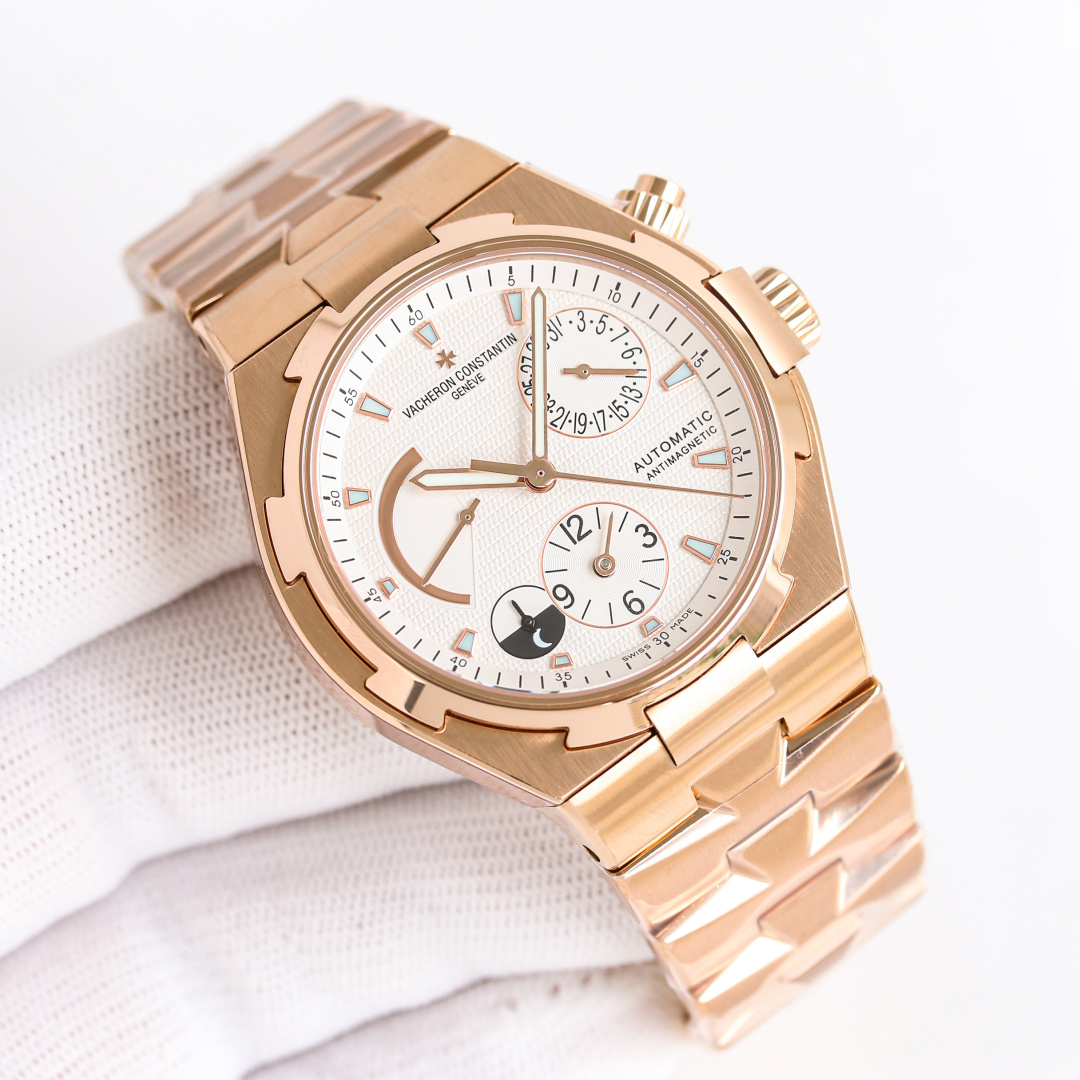 NO:725349,Gold Steel Belt KR Factory/New Product Vacheron Constantin VC Versatile (47450) Multifunctional Men's Automatic Mechanical Watch!  MIYOTA movement-modified all-in-one machine has 28,800 vibrations per hour and a power reserve of 40 hours!  The watch diameter is 42mm, the case thickness is 12mm, the bottom cover design is dense, and the waterproof depth is meters!  316 stainless steel, sapphire glass, optional tape, steel strap, folding buckle for watch strap!  [Introduction to dial function layout] kinetic energy storage function display at 10 o'clock, calendar function display at 2 o'clock, second time zone function display at 6 o'clock, 24-hour day and night function display at 7-8 o'clock, multi-functional mechanical watch,,,vacheron19860909金  钢带 KR Factory /新 品 江诗丹顿 VC 纵横四海(47450)多功能男士自动机械腕表！ MIYOTA机心改一体机28800每小时震荡次数,动力储存40小时！表经42mm,表壳厚度12,密底底盖设计,防水深度米！316精钢,蓝宝石玻璃,表带可选胶带、钢带,表扣折叠扣！【表盘功能布置介绍】10点位的动能储存功能显示, 2点位的日历功能显示,6点位第二时区功能显示,7-8点位24小时昼夜功能显示多功能机械腕表,,,vacheron,Watch