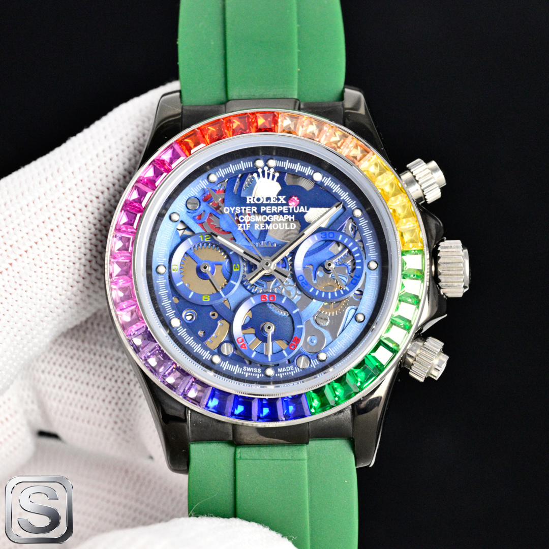 NO:764470,New Product ROLEX Daytona Skeleton Series 316L Stainless Steel Case Size 43mm Mineral Coated Glass Wear-Resistant Super Luminous Japanese Multi-Function Chronograph Quartz Movement Imported Rubber Strap Original Buckle The Rolex Daytona Multi-Function Mechanical Watch You Can’t Put Down,,,rolex19860909新 品 劳力士 ROLEX 迪通拿镂空系列 316L精钢表壳 尺寸43mm 矿物质镀膜玻璃耐磨 超强夜光 日本多功能计时石英机芯 进口橡胶表带 原装扣 爱不释手的劳力士迪通拿多功能机械腕表,,,rolex,Watch