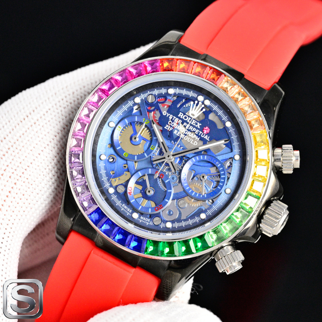 NO:764475,New Product ROLEX Daytona Skeleton Series 316L Stainless Steel Case Size 43mm Mineral Coated Glass Wear-Resistant Super Luminous Japanese Multi-Function Chronograph Quartz Movement Imported Rubber Strap Original Buckle The Rolex Daytona Multi-Function Mechanical Watch You Can’t Put Down,,,rolex19860909新 品 劳力士 ROLEX 迪通拿镂空系列 316L精钢表壳 尺寸43mm 矿物质镀膜玻璃耐磨 超强夜光 日本多功能计时石英机芯 进口橡胶表带 原装扣 爱不释手的劳力士迪通拿多功能机械腕表,,,rolex,Watch