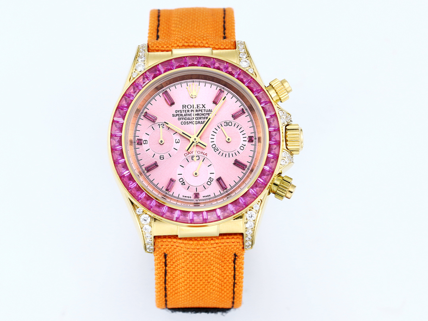 NO:820675,New Product Rolex/ROLEX 2026 'Hidden Model' Cherry Blossom Pink Daytona Series 316L Stainless Steel Case Size 43mm Mineral Coated Glass Wear-Resistant Super Luminous Imported Japanese VK Multi-Function Chronograph Quartz Movement Canvas Strap Original Buckle The Rolex Daytona has endless multi-functional mechanical watches that you can't put down,,, rolex19860909新 品 劳力士/ ROLEX 2026年“隐藏款”樱花粉粉色迪通拿系列 316L精钢表壳 尺寸43mm 矿物质镀膜玻璃耐磨 超强夜光 进口日本VK多功能计时石英机芯 帆布表带 原装扣 爱不释手的劳力士迪通拿品不完的多功能机械腕表,,,rolex,Watch