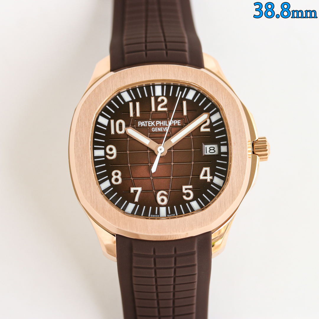 NO:821925,GR produced white case rose gold GR Factory PP Patek Philippe grenade series R68 newly launched 38.8mm grenade AQUANAUT series mechanical watch, 5167A5168G5167R series watch - exclusively developed and customized PATEK  PHILIE. Imported and modified 324SC movement, upgraded to improve the shortcomings of the market version, the movement's functional reserve is up to about 55 hours. The quality is extremely stable, and the bold design of the product in the shape of a grenade shows the dynamic and fashionable charm of the wrist timepiece. It also demonstrates the exploration spirit of men who yearn for distant places, without losing elegance and refinement, highlighting the temperament of a sports watch. [Case]  1. The watch case still retains the rounded octagonal appearance and is made of 904 stainless steel. It is polished and polished to give it a more exquisite and gorgeous design. The material is strong and durable, with a diameter of 38.8mm and a thickness of 8.9mm. 2. The flat parts are all polished, the sides are frosted, and the flat part of the bezel is decorated with vertical satin patterns, which not only ensures a beautiful color, but also takes into account wear resistance.  3. The case and lugs are integrally formed, with smooth lines that fit the wrist. 4. The crown is also made of fine steel. The screw-in design ensures the waterproof performance of the watch. The anti-slip texture design ensures that the watch can be accurately timed, ensuring that every watch is 100% waterproof. [Strap buckle] The tapes are made of the same natural 'Tropical' composite rubber material. The waterproof watch strap shows the advantages of composite materials and is comfortable to wear. It is extremely resistant to abrasion, abrasion, seawater corrosion and ultraviolet radiation.  2. A perfect clone of Aquanaut’s classic folding clasp, even the very small corners are chamfered to ensure a restored sense of comfort. [Dial Pointers] Both the dial and hands adopt a consistent luminous effect. The dial is designed with inspiration from the earth’s network, with a relief pattern at the bottom and clear layers, all consistent with the look and feel.  2. The dial scales all use three-dimensional Arabic numeral time scales. Each three-dimensional time scale is made by hand. The time scales and hands are coated with the same Superluminova luminous coating, so the time can be easily read even in the dark. 3. The calendar window of each watch must be horizontally aligned without deflection. [Movement] The movement adopts the exclusive upgraded and customized Cal. imported modified 324SC movement. The quality is super stable and the power reserve is about 55 hours, basically ensuring zero failure.  2. The chamfers of the movement plywood are polished with Swiss craftsmanship and are equally impeccable. 4. The movements are all finely engraved, clear and not worn, and the texture is perfect. GR craftsmanship spirit, focus on quality!  Luxurious and exquisite recommended men’s mechanical watches. The best luxury recommendations for gifts, please look for GR’s exclusive quality, patek philippe19860909GR 出品 白壳 玫金  GR Factory PP 百达翡丽 手雷系列R68 新推出38.8mm 手雷AQUANAUT系列机械腕表,5167A5168G5167R系列腕表——独家开发定制PATEK PHILIE.进口改324SC机芯,升级改善市场版本的不足,机芯功能储蓄长达55小时左右.品质极其稳定,产品以手雷形状大胆的设计,展现腕间时计的动感时尚魅力,也彰显了男士向往远方的探索精神,又不失典雅精致,凸显运动腕表的气质.【表壳】 1.表壳依旧保留圆润的八角形外观,采用904精钢材质打造而成,经抛光润饰,更显精美华丽的设计风格,材质坚固耐用,直径38.8mm,厚度为8.9毫米. 2.平面部分均与一致经抛光处理,侧边采用磨砂处理,表圈平面部分饰有垂直缎纹,在保证色泽靓丽的同时,也兼顾耐磨特性. 3.表壳与表耳一体成型,线条流畅,贴合手腕. 4.表冠同样采用精钢材质打造而成,旋入式设计保证腕表防水性能,防滑纹理样式设计保证腕表可以精准校时,保证每一只腕表都做到百分百防水测试.【表带表扣】 胶带均采用与一致的天然“Tropical”复合橡胶材质,防水表带尽显复合材质的优势佩戴舒适,极其耐磨擦、耐磨损、耐海水腐蚀且抗紫外线辐射. 2.完美克隆Aquanaut经典式折叠式表扣,即使在非常细小的拐角处上也做有倒角润饰,确保还原般的舒适感.【表盘指针】 表盘及指针均采用一致的夜光效果,表盘以地球网络状灵感设计,底部浮雕图案,层次分明,均与一致观感. 2.表盘刻度均与一致采用立体阿拉伯数字时标,每个立体时标刻度是纯手工制作而成,时标和指针上都涂了一致Superluminova夜光涂层,即使在黑暗中也可以轻松读取时间. 3.日历窗口每一只腕表做到水平正位,不出现偏斜遮挡.【机芯】 机芯采用独家升级定制的Cal.进口改324SC机芯,质量超级稳定,动力储时长达55小时左右,基本做到零故障的保障. 2.机芯夹板的倒角采用瑞士工艺打磨同样无可挑剔. 4.机芯全部精雕刻字,清晰不磨损,纹理做到极致.  GR匠工精神,专注品质！ 奢华精致推荐男士机械腕表 送礼最佳奢华推荐请认准GR独家品质,,patek philippe,Watch