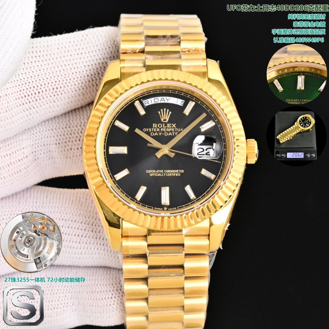 NO:820599,The latest launch of 206g Rolex / ROLEX Datejust 40mm Datejust (matched with 27 all-in-one machine) strap adopts the original 25-section strap, made of pure materials, not tungsten steel, to avoid a lot of skin peeling. The electroplating is 0.6 thick gold, and the font overall restores the original quality mechanical watch,,, rolex19860909最新推出206克 劳力士 / ROLEX 日志型40mm 日志（搭配27株一体机）表带采用原装25节表带,使用纯料打造,并非钨钢,大量避免掉皮情况 电镀为0.6厚金,字体整体还原原版品质机械腕表,,,rolex,Watch