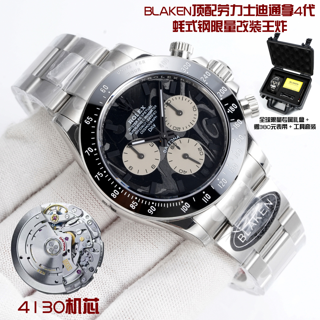 NO:820665,Box Rolex Daytona 4th Generation/Oystersteel Limited Modification, 'Strength Aesthetic, Soul of Steel Limited Edition, 1. 12.2mm ultra-thin body/rolled over the original 13.5mm! 2. The pinnacle of Oystersteel! Rolex's exclusive 904L Oystersteel/hardcore texture, explosive watch, 3.  3 major nuclear weapons upgraded full Oystersteel plate/original movement/72h kinetic energy, 4. 3 straps switchable leather/rubber/Oystersteel/Oyster safety buckle to prevent accidental opening, 5. Globally limited to XX pieces! Exclusive gift box + free 380 yuan strap + tool set, 'For the Elite Collector｜This is Not Just a Watch, It's a Legend with Rolex DNA' #BLAKENDaytona4thGen  #OysterSteelLimited #StrengthAesthetic #CarbonFiberBezel #UltraThinRevolution #RolexModMasterpiece #GLOBAL LIMITED Oystersteel Hardcore Multi-Function Mechanical Watch,,,rolex19860909盒  劳力士 ROLEX 迪通拿4代/蚝式钢限量改装, 「Strength Aesthetic,钢之魂限量, 1、 12.2mm超薄机身/碾压原厂13.5mm！ 2、 蚝式钢巅峰！劳力士专属904L蚝式钢/质感硬核爆表, 3、 3大核武升级全蚝式钢盘/原厂机芯/72h动能, 4、 3表带切换真皮/橡胶/蚝式钢/蚝式保险扣防误开, 5、 全球限量XX枚！专属礼盒 + 赠380元表带 + 工具套装, 「For the Elite Collector｜This is Not Just a Watch, It's a Legend with Rolex DNA」 #BLAKENDaytona4thGen #OysterSteelLimited #StrengthAesthetic #CarbonFiberBezel #UltraThinRevolution #RolexModMasterpiece #全球限量蚝式钢硬核多功能机械腕表,,,rolex,Watch