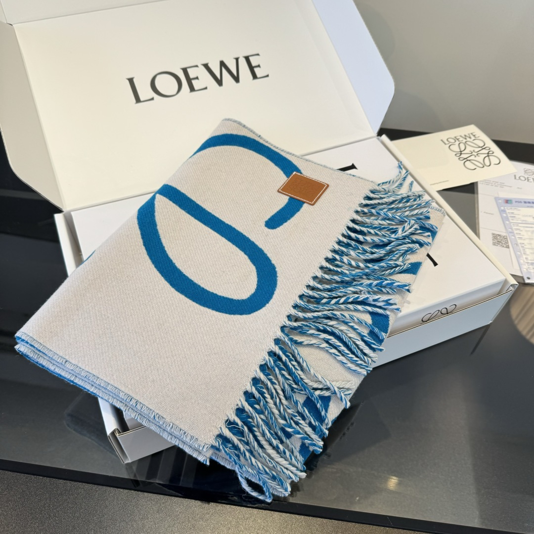Loewe Loewe罗意威涂鸦款双面围巾 loewe超美新款围巾 推荐入手 超难买哦 好货
