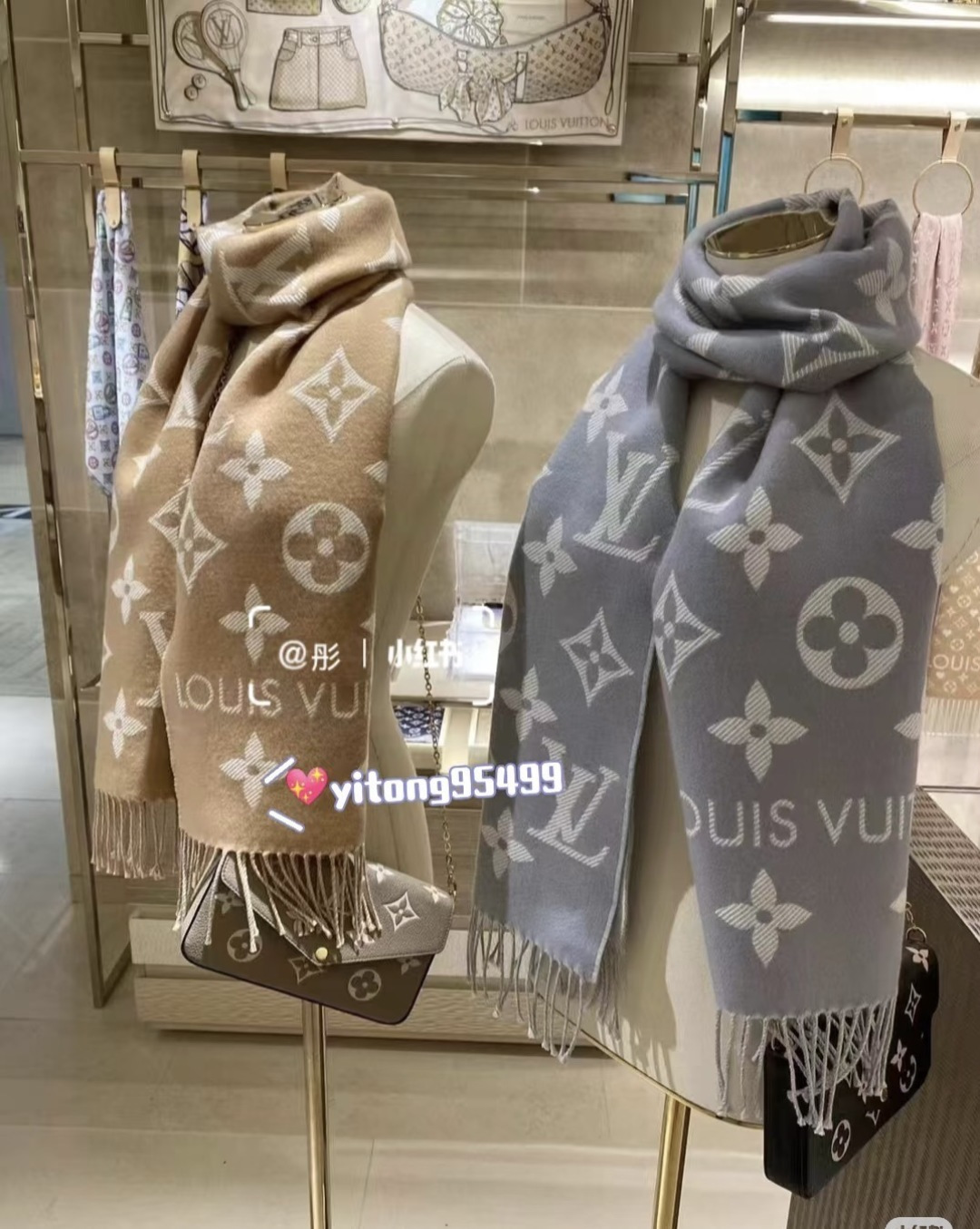 Louis Vuitton L家 【高版】有 L字样新品 【驴家新款5色双面羊毛围巾】180*30cm 100%羊毛