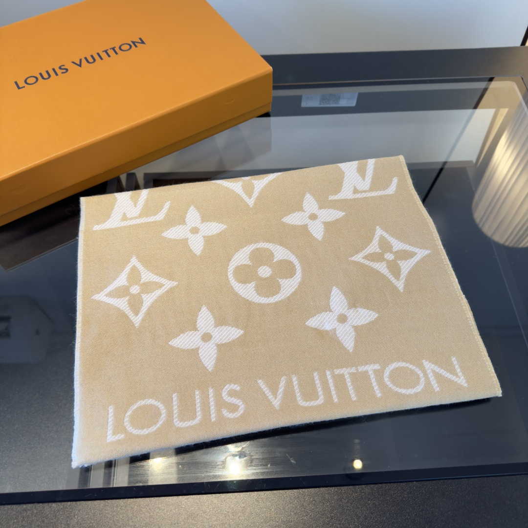 Louis Vuitton L家 【高版】有 L字样新品 【驴家新款5色双面羊毛围巾】180*30cm 100%羊毛