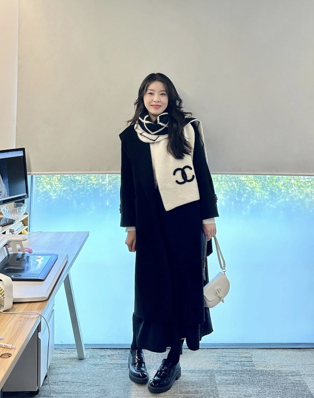 Chanel Chanel香奈儿 菱形设计双面配色 2024新款羊绒针织围巾