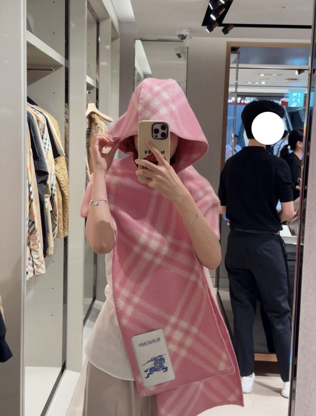 Burberry 高货版蓝色帽子围巾首