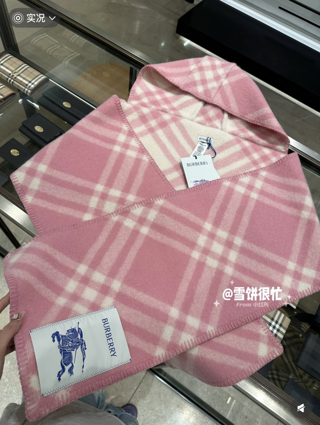 Burberry 高货版蓝色帽子围巾首