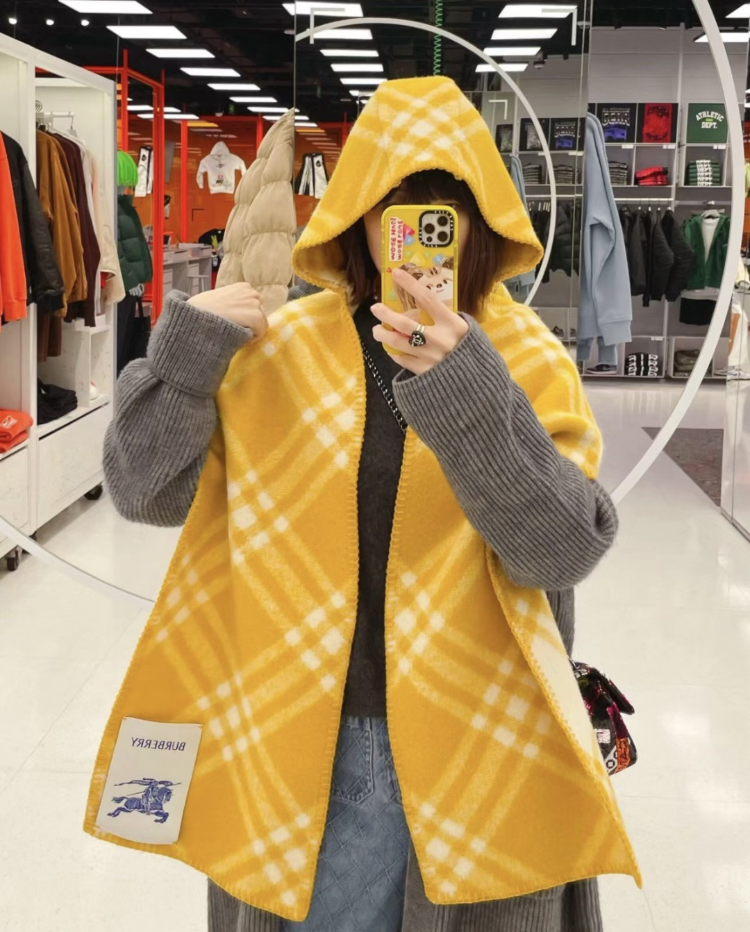 Burberry 高货版蓝色帽子围巾首