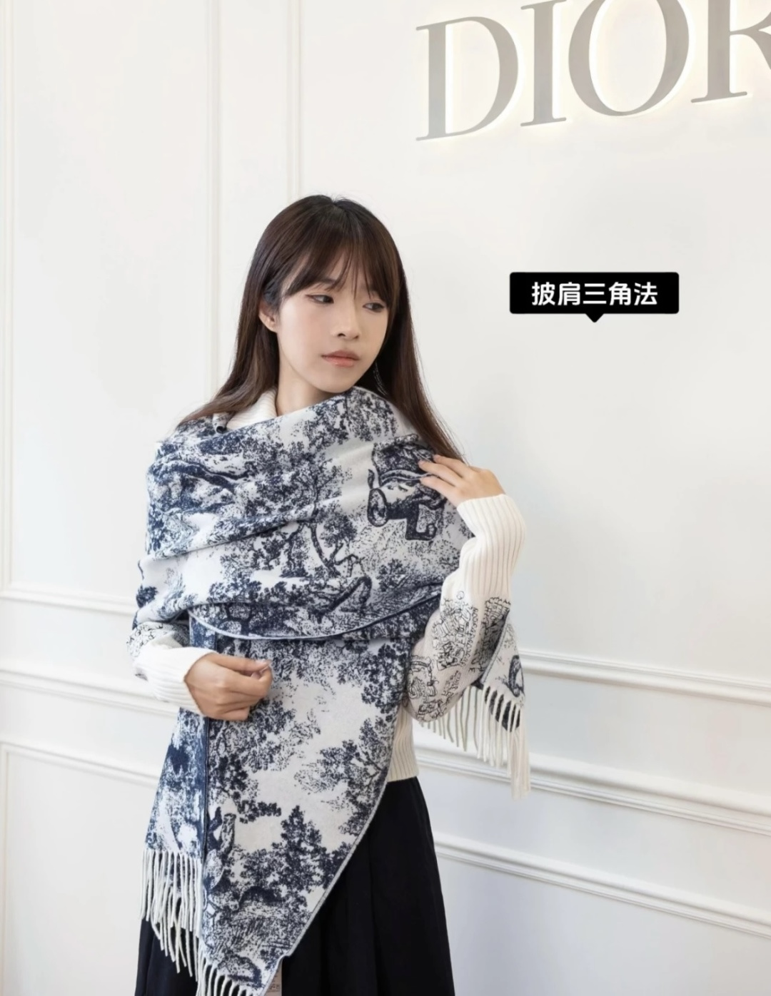 Dior Dior迪奥这款Sauvage 茹伊印花围巾全新演绎 图案 采用山羊绒和羊毛混纺面料精心制作
