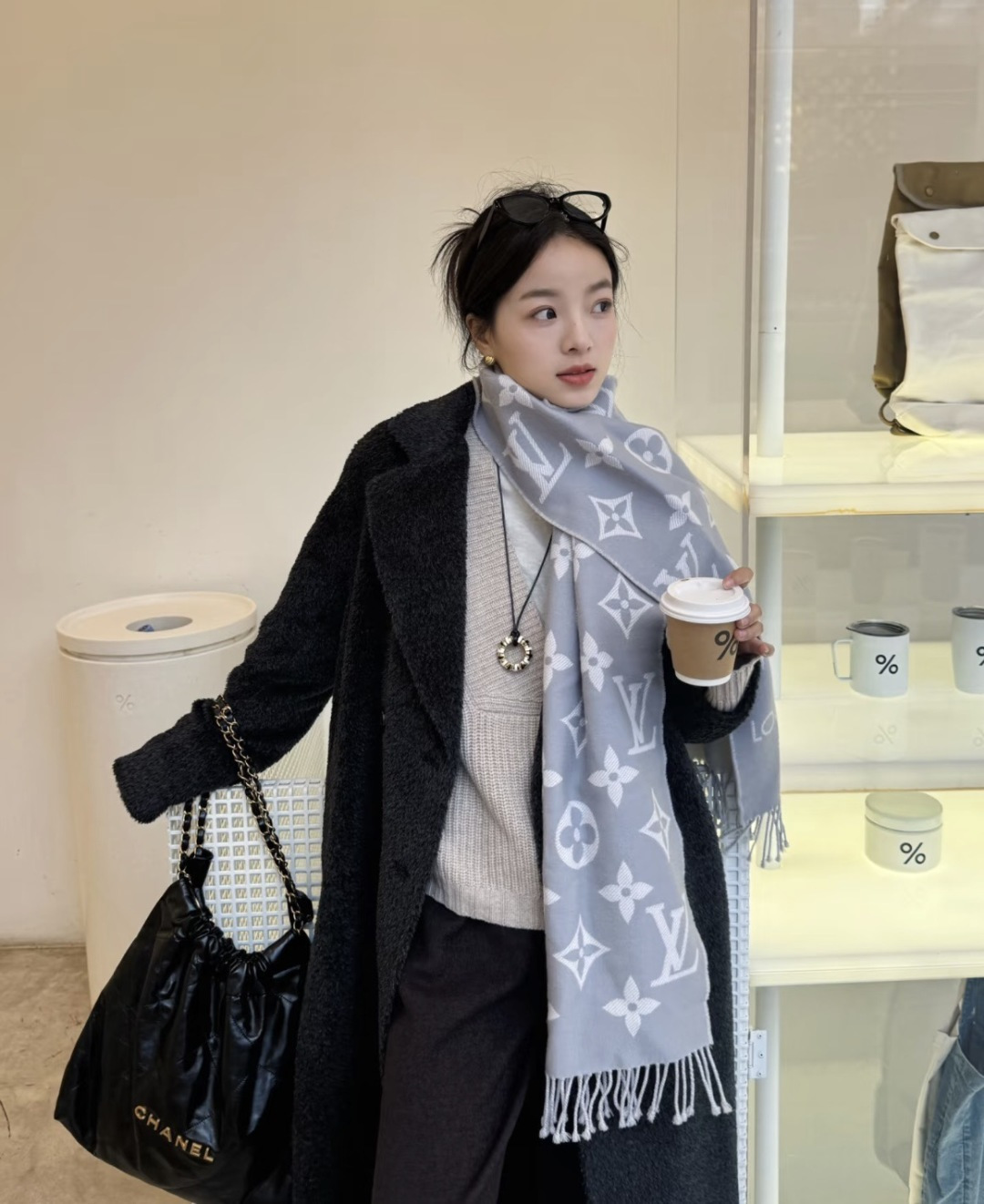 Louis Vuitton L家 【高版】有 L字样新品 【驴家新款5色双面羊毛围巾】180*30cm 100%羊毛