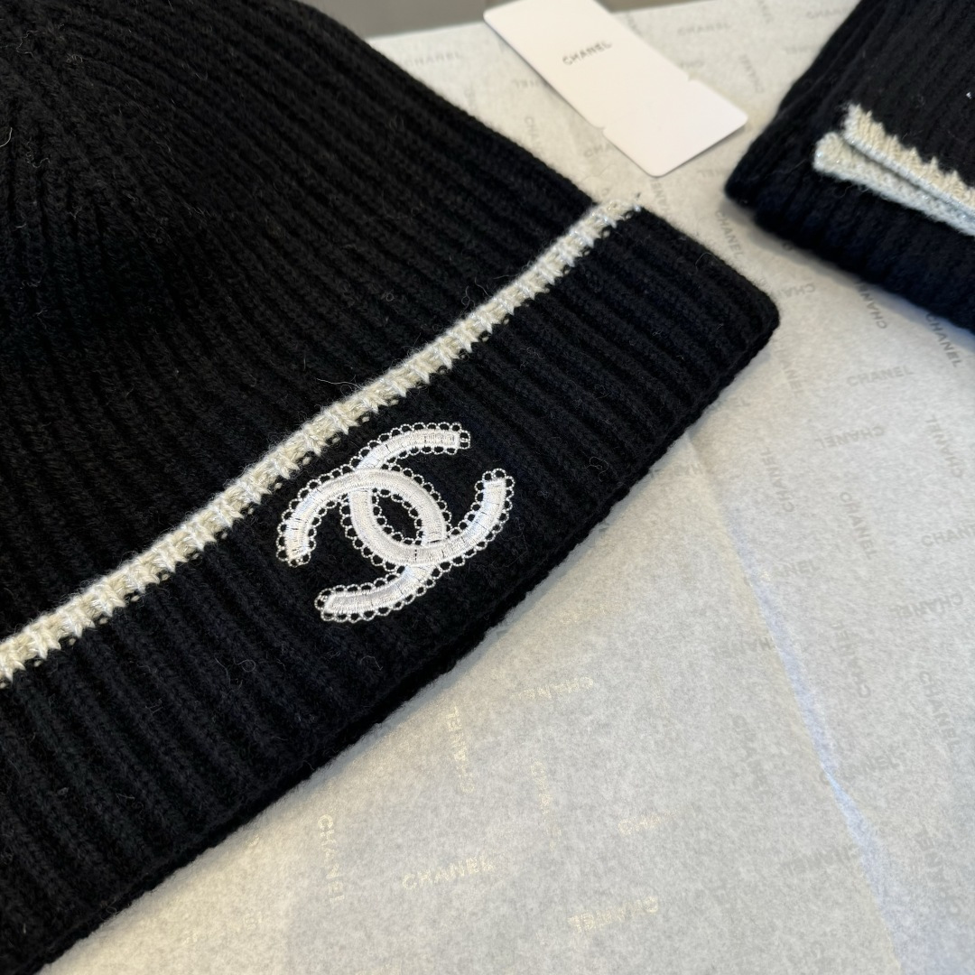Chanel Chanel 围巾帽子套装 百分百 羊绒 暖暖呼呼