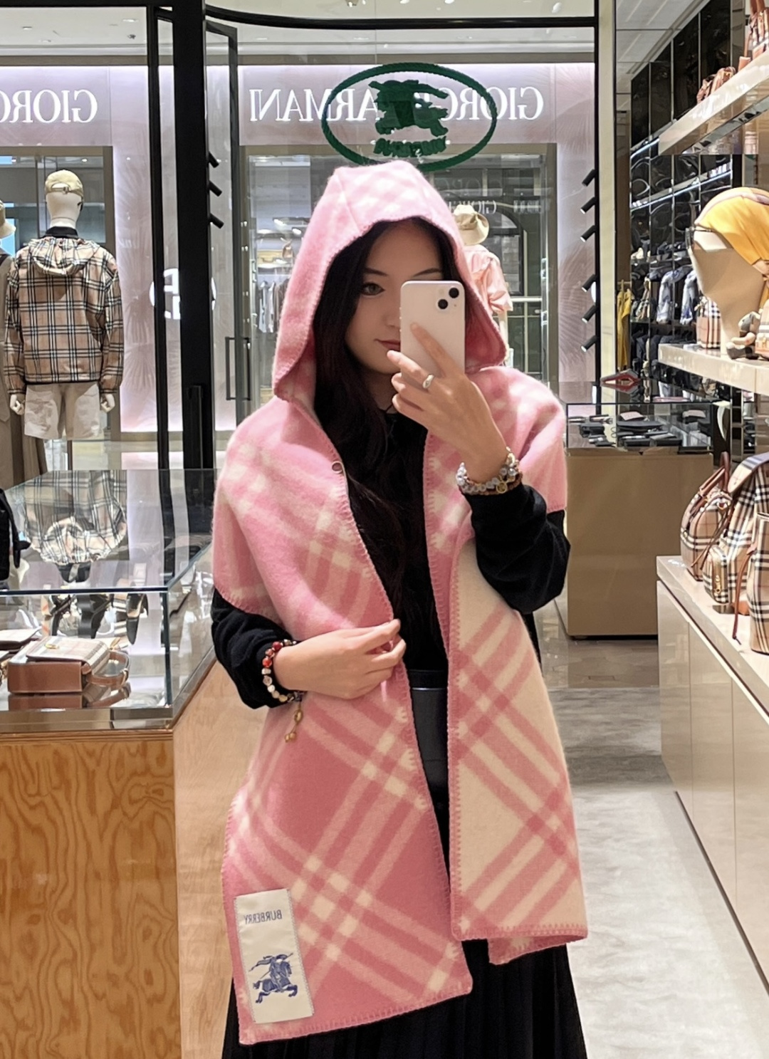 Burberry 高货版蓝色帽子围巾首