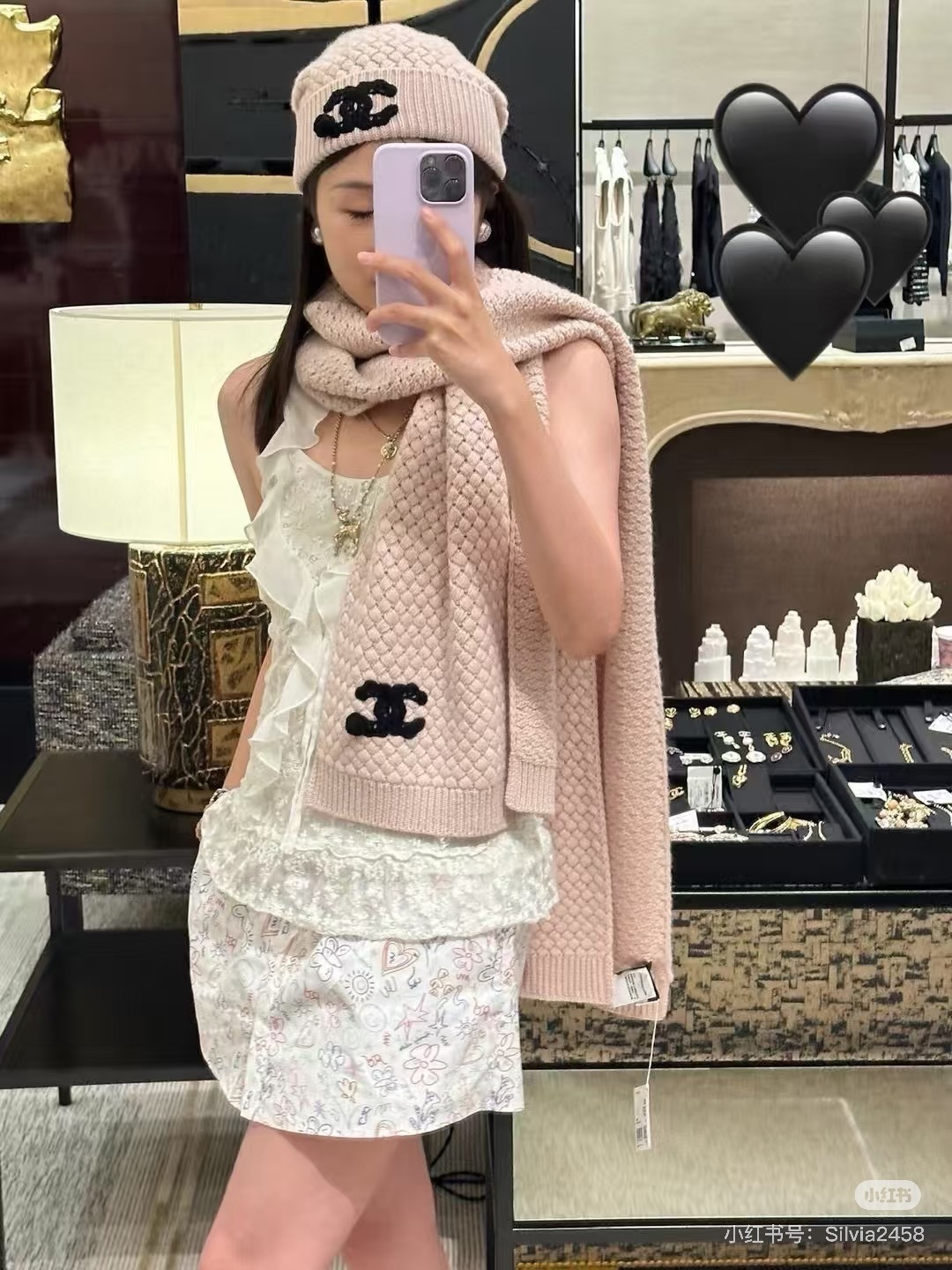 Chanel Chanel2025 新款围巾帽子套装 百分百 羊绒 暖暖呼呼