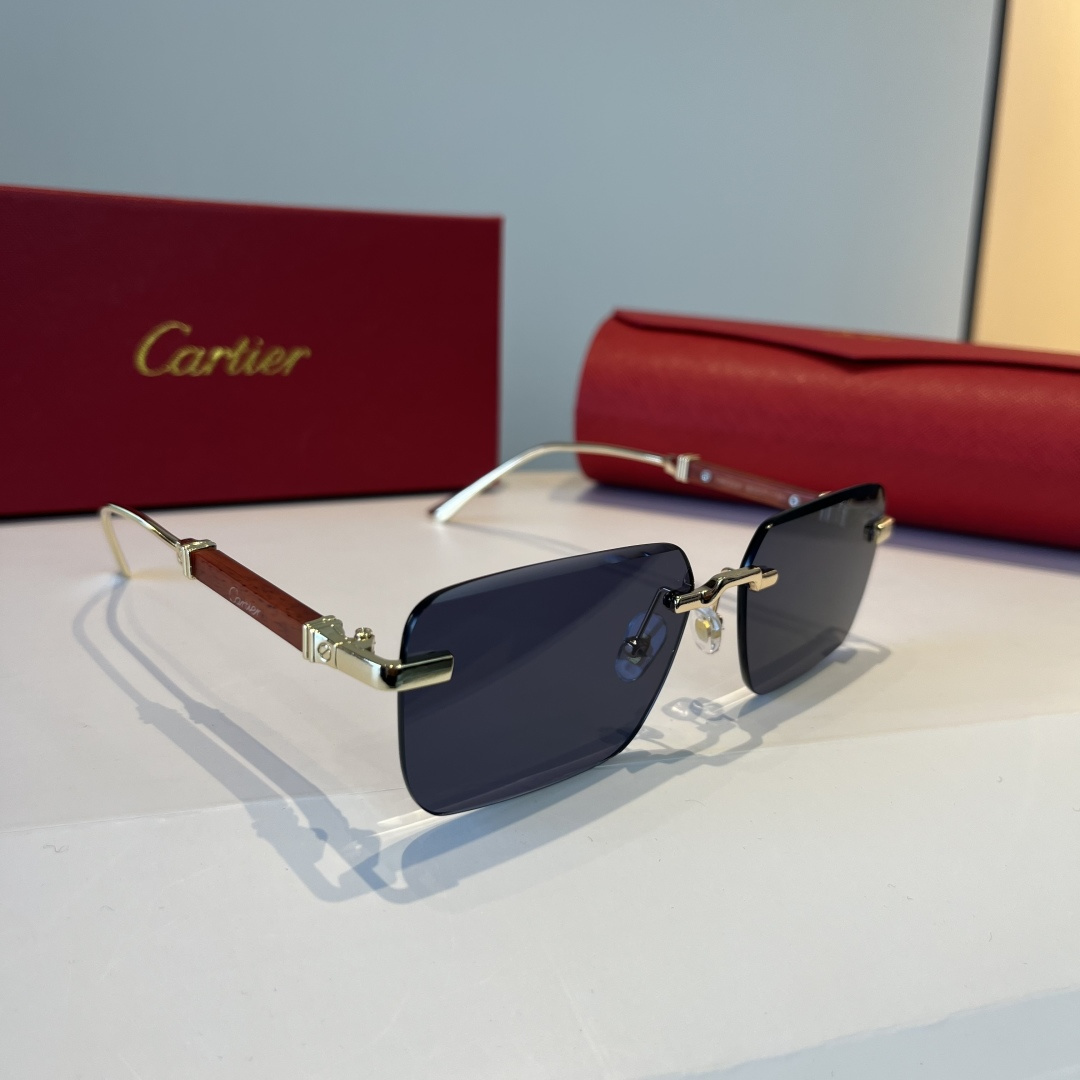 ️ ️ CARTIE*卡地亚 珍贵太阳眼镜金属材质 得️C镜腿十无框超轻电镀工艺精湛气质十足!新款刚刚到货官网原版超高品质,超高档奢华的象征