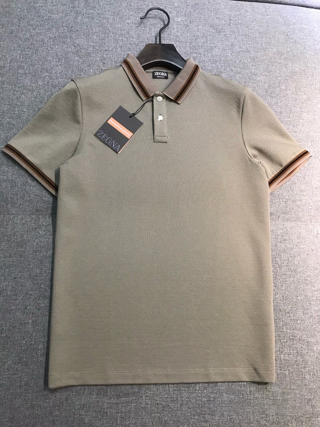 杰尼亚EZ男士高端商务休闲桑蚕丝混纺珠地棉翻领POLO衫，贸易公司渠道货，原厂代工出品，26年春夏新品，